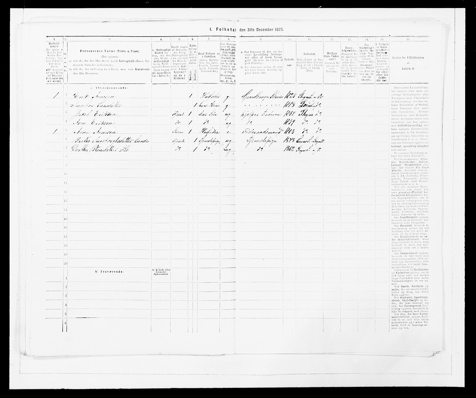 SAB, Folketelling 1875 for 1448P Stryn prestegjeld, 1875, s. 540