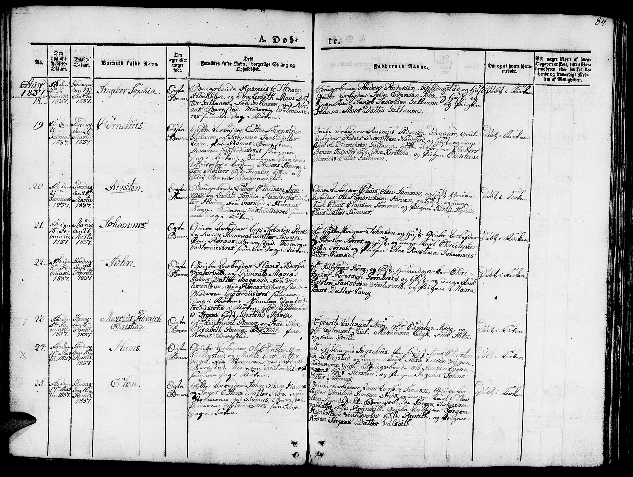 Ministerialprotokoller, klokkerbøker og fødselsregistre - Sør-Trøndelag, SAT/A-1456/681/L0938: Klokkerbok nr. 681C02, 1829-1879, s. 84