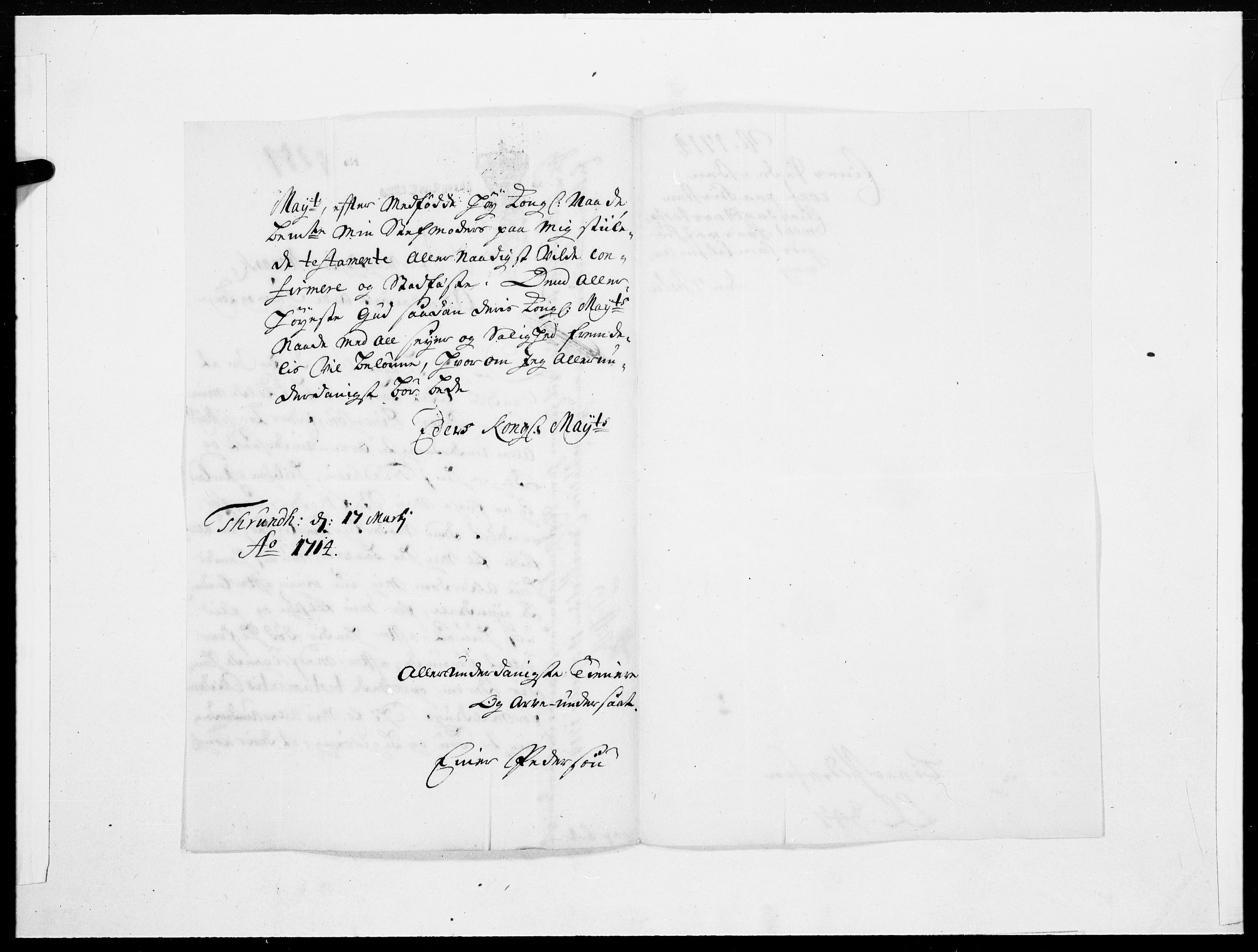Danske Kanselli 1572-1799, AV/RA-EA-3023/F/Fc/Fcc/Fcca/L0075: Norske innlegg 1572-1799, 1714, s. 3