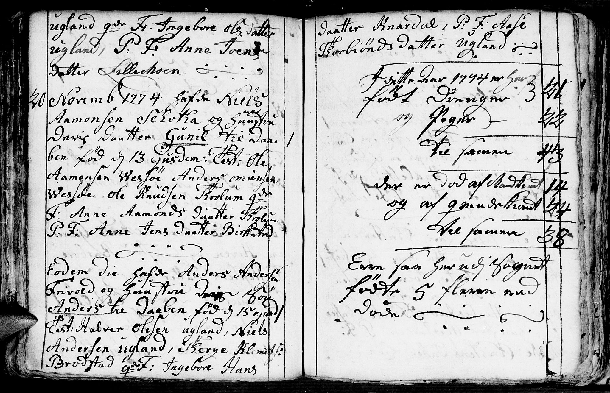 Fjære sokneprestkontor, AV/SAK-1111-0011/F/Fb/L0004: Klokkerbok nr. B 4, 1766-1785, s. 107b-108a
