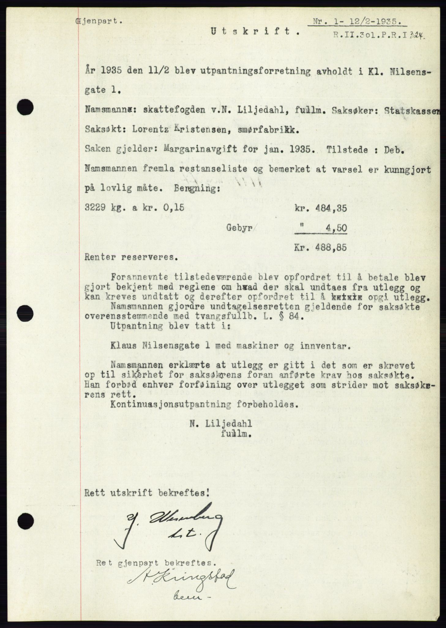 Ålesund byfogd, AV/SAT-A-4384: Pantebok nr. 32, 1934-1935, Tingl.dato: 12.02.1935