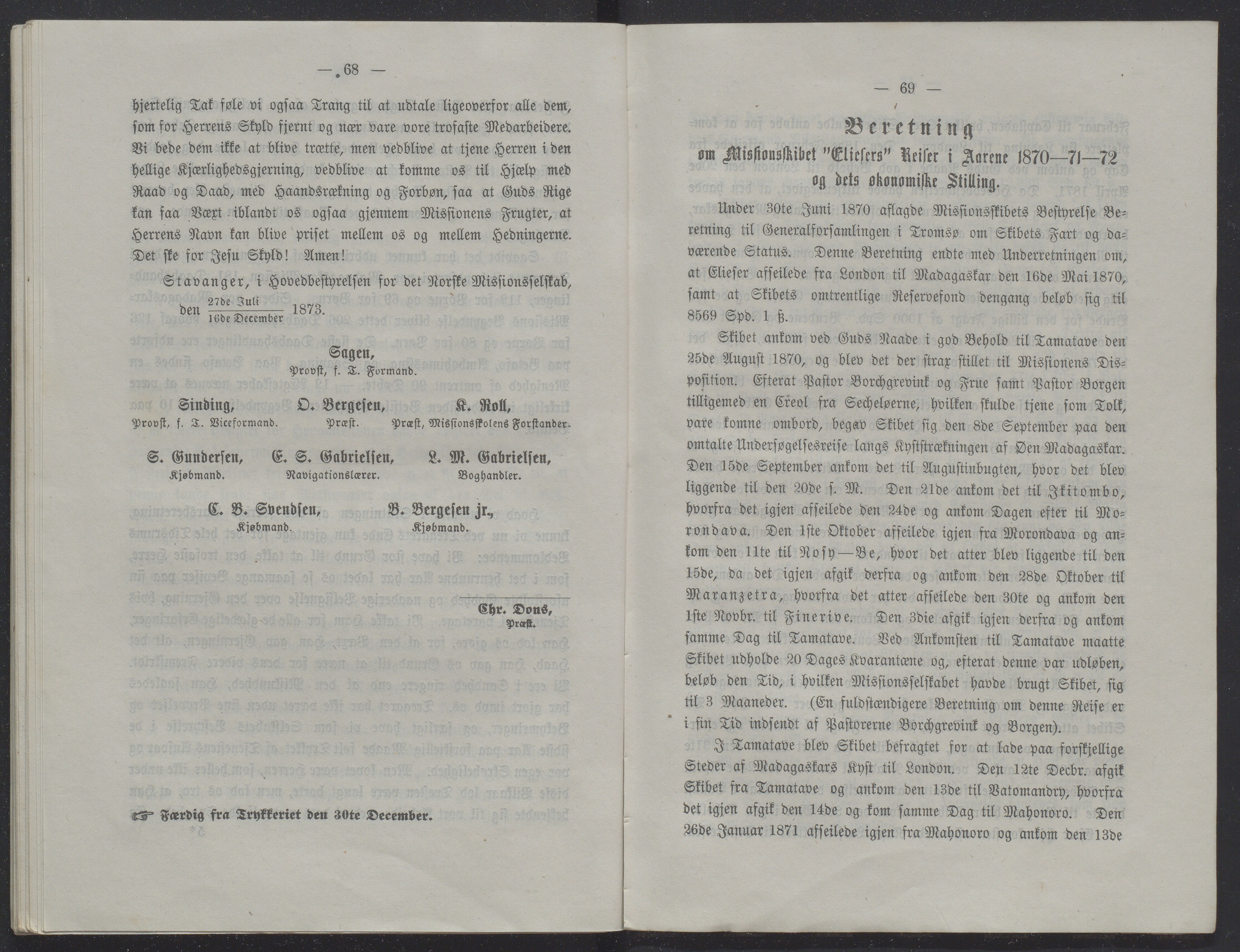 Det Norske Misjonsselskap - hovedadministrasjonen, VID/MA-A-1045/D/Db/Dba/L0338/0001: Beretninger, Bøker, Skrifter o.l   / Årsberetninger 31, 1873, s. 68-69