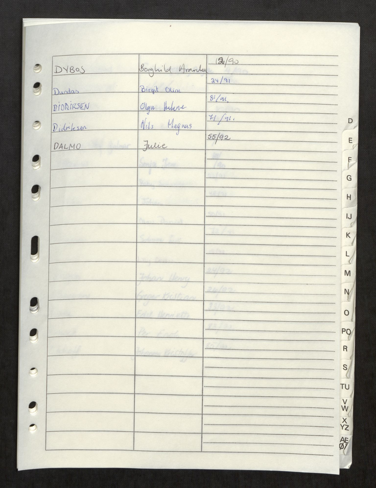 Brønnøy og Vevelstad lensmannskontor, AV/SAT-A-5681/2/Ga/L0007: Dødsfallprotokoll, 1990-1992