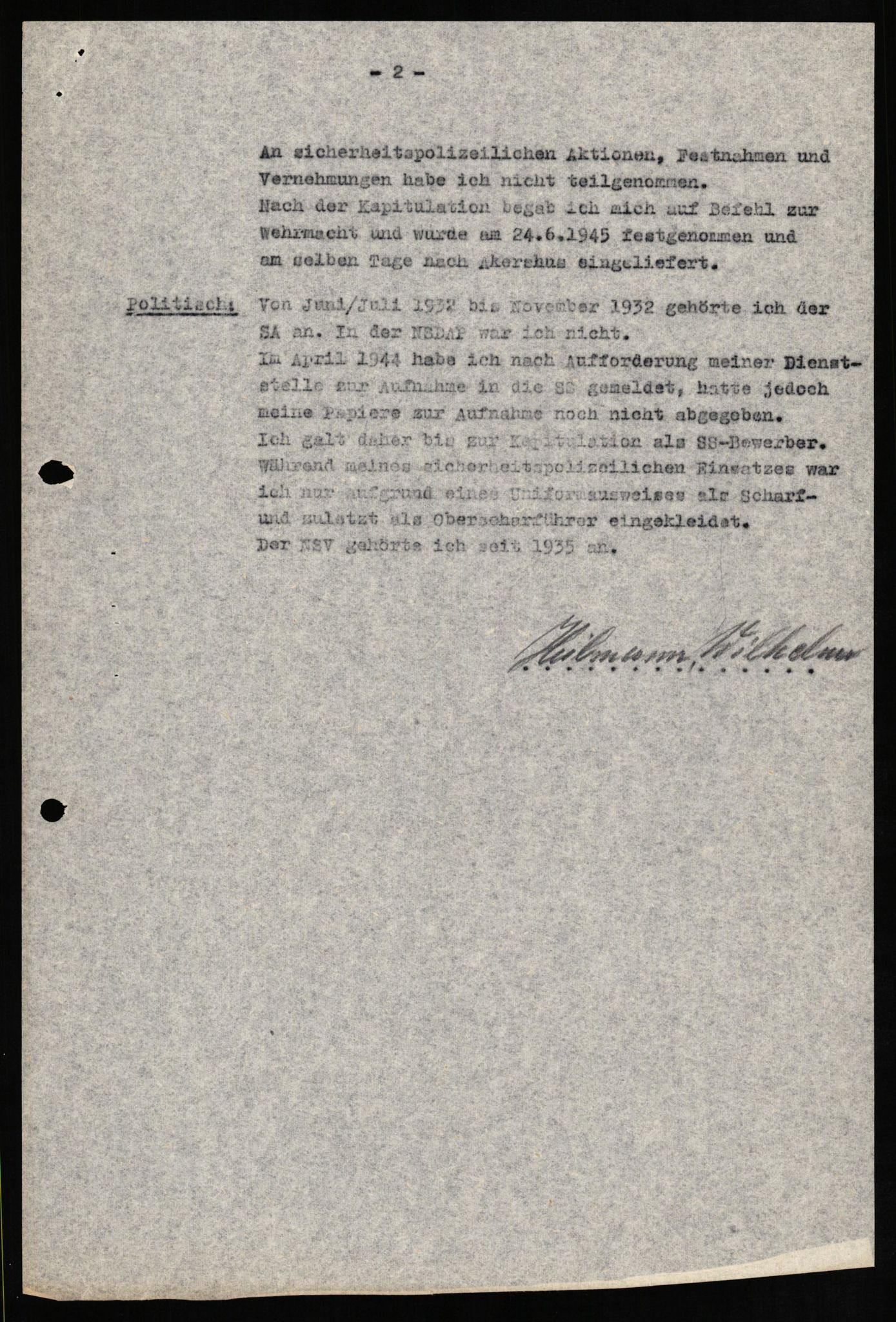 Forsvaret, Forsvarets overkommando II, AV/RA-RAFA-3915/D/Db/L0012: CI Questionaires. Tyske okkupasjonsstyrker i Norge. Tyskere., 1945-1946, s. 228