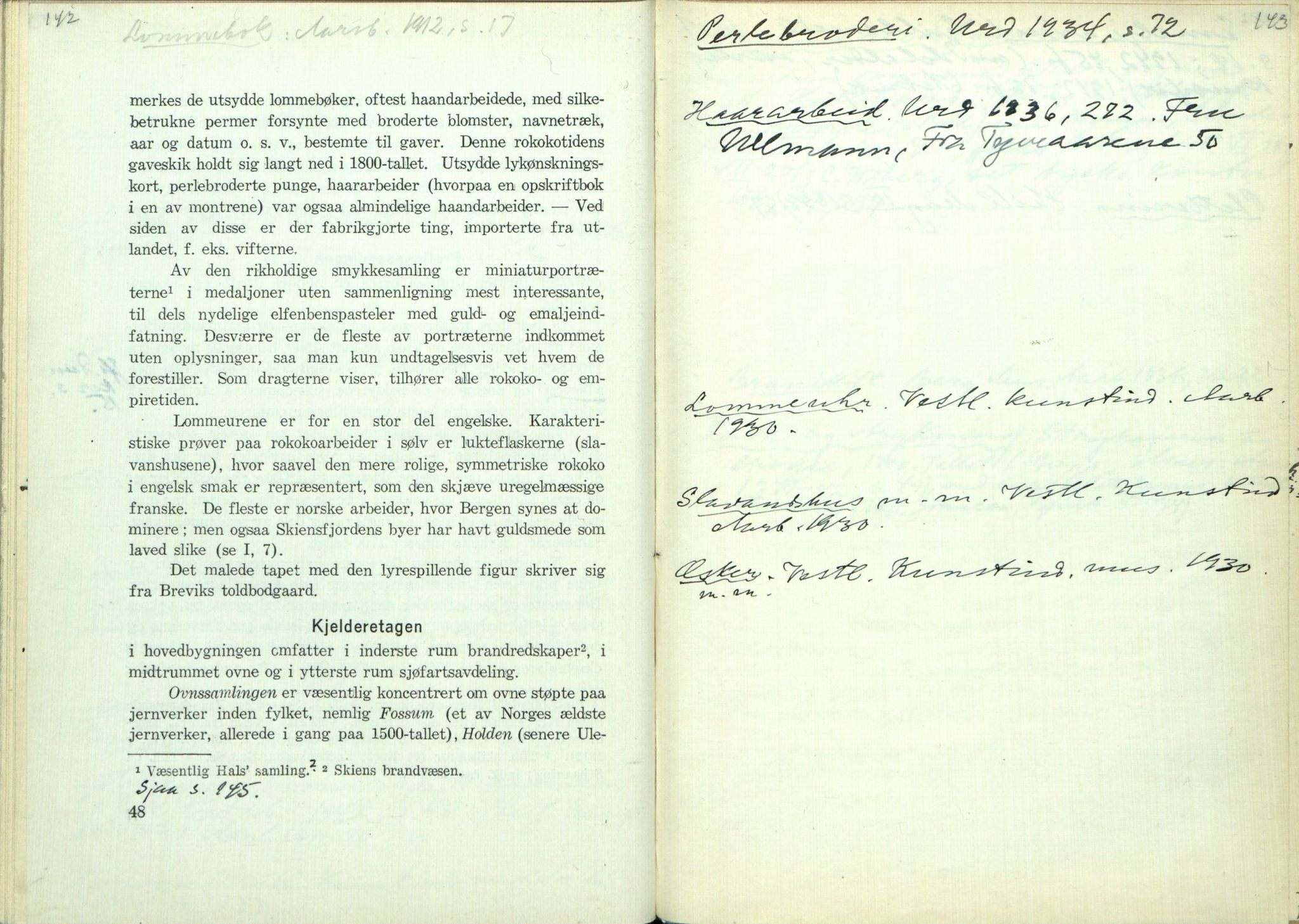 Rikard Berge, TEMU/TGM-A-1003/H/L0097: 97: Utklypp. Register ll, 1927, s. 142-143