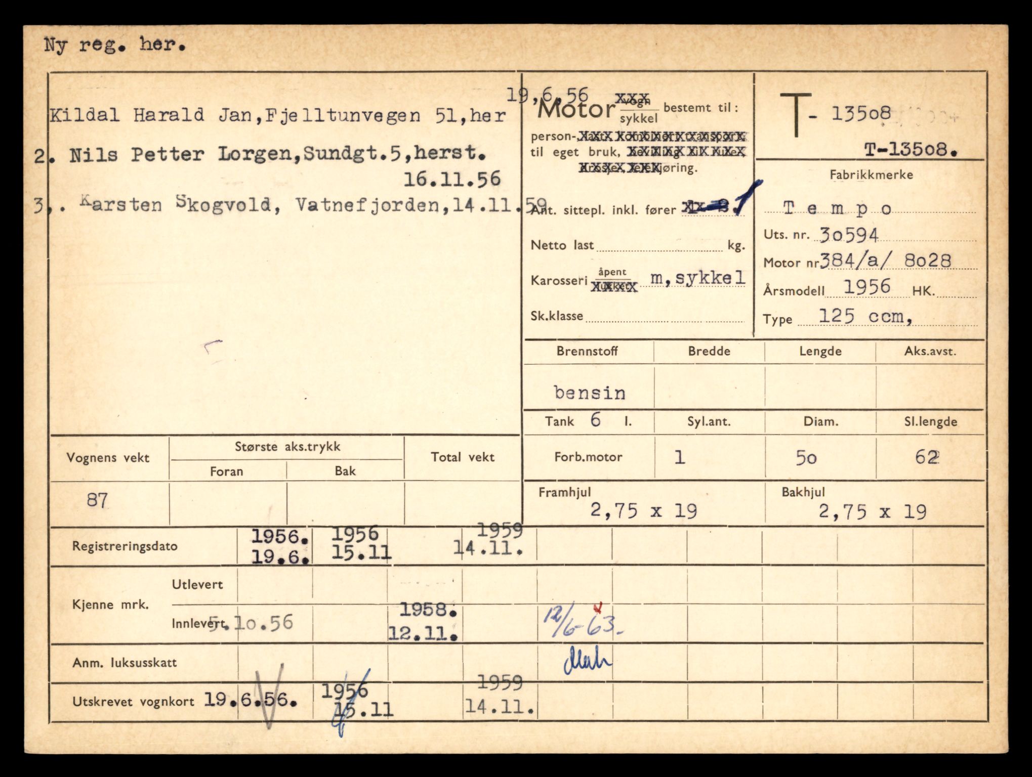 Møre og Romsdal vegkontor - Ålesund trafikkstasjon, AV/SAT-A-4099/F/Fe/L0039: Registreringskort for kjøretøy T 13361 - T 13530, 1927-1998, s. 2626