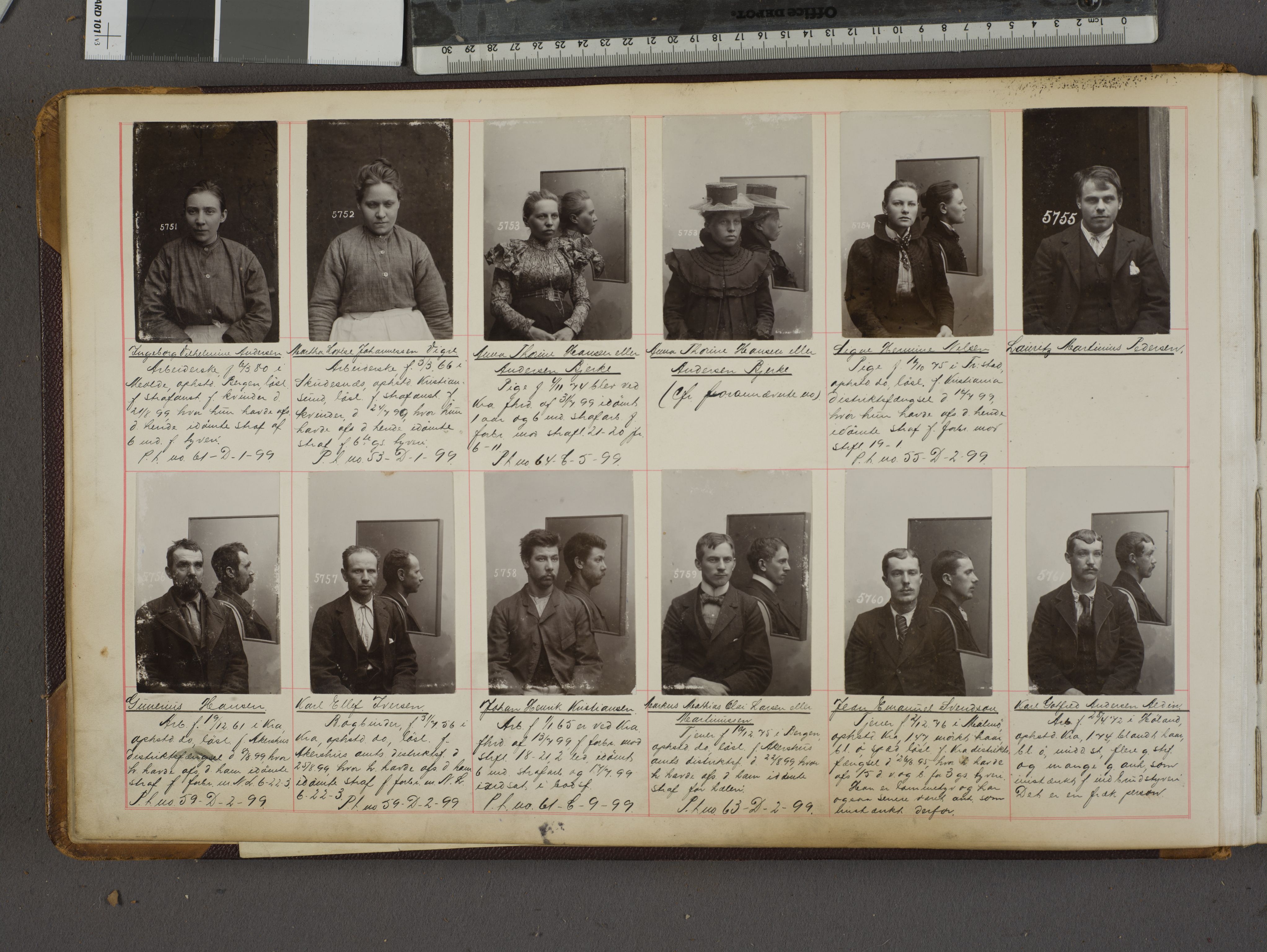 Oslo politikammer, Kriminalavdelingen, AV/SAO-A-11137/U/Ua/L0006: Forbryteralbum, 1899-1901, s. 2