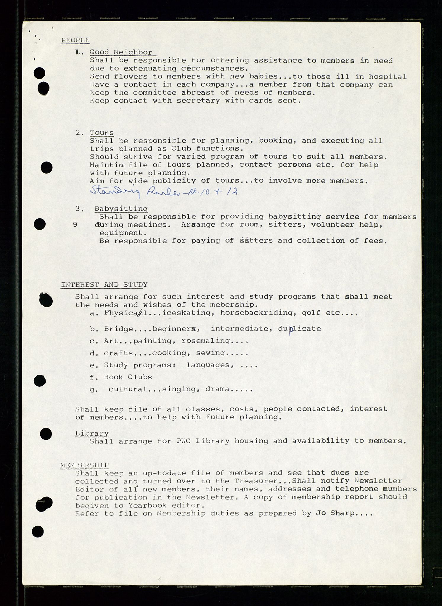 PA 1547 - Petroleum Wives Club, AV/SAST-A-101974/D/Da/L0001: President's file, 1975-1980