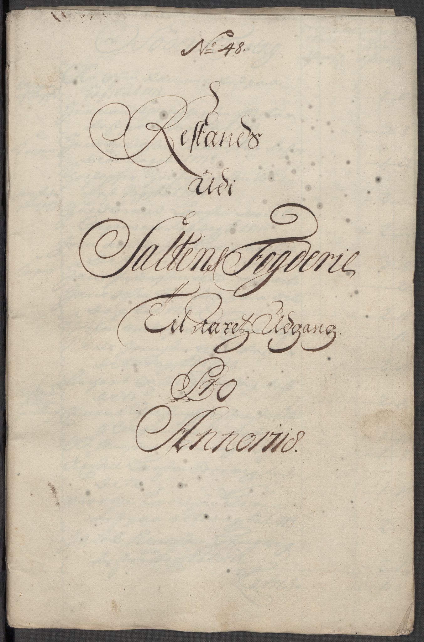 Rentekammeret inntil 1814, Reviderte regnskaper, Fogderegnskap, RA/EA-4092/R66/L4588: Fogderegnskap Salten, 1718, s. 425