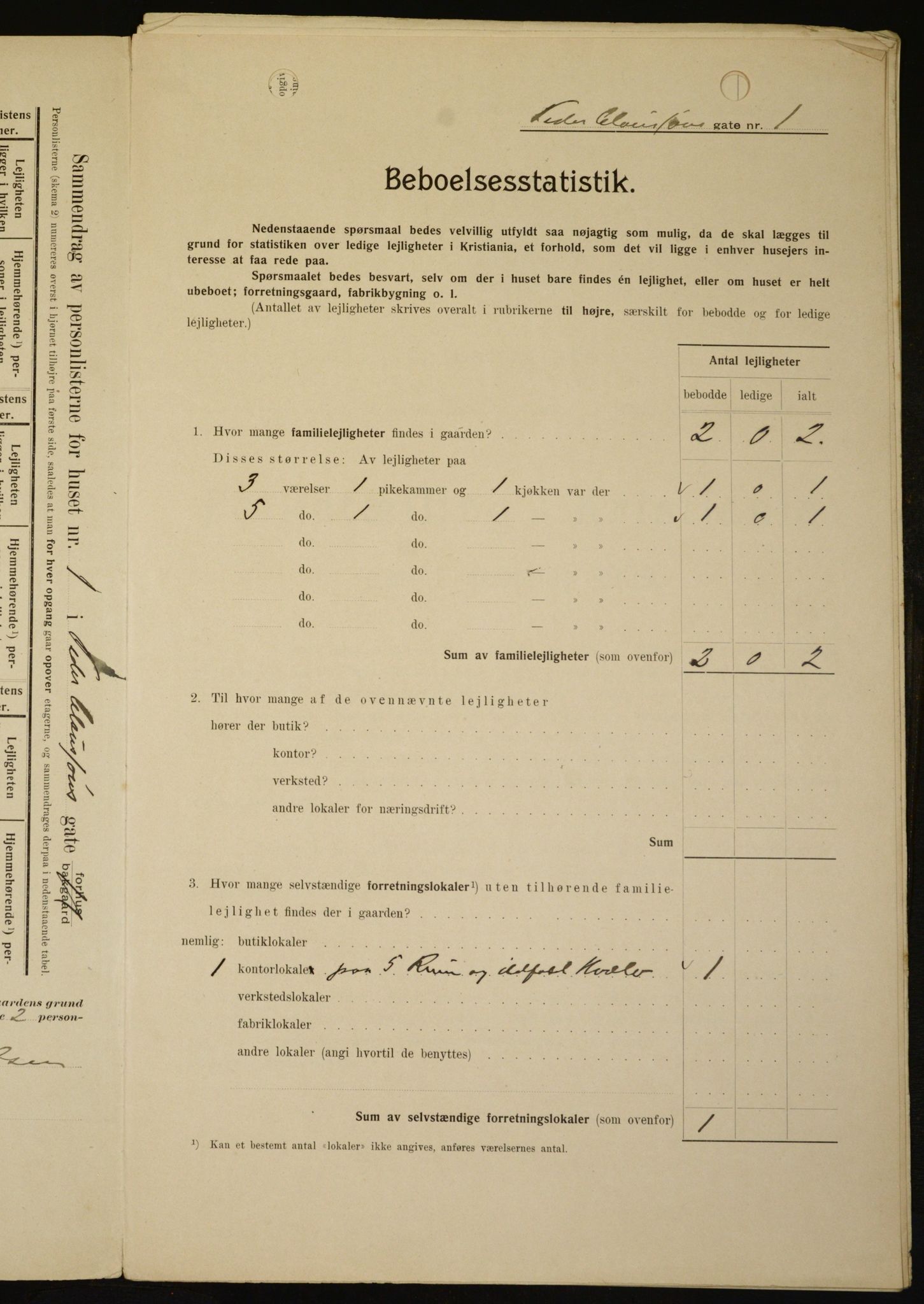 OBA, Kommunal folketelling 1.2.1909 for Kristiania kjøpstad, 1909, s. 71327