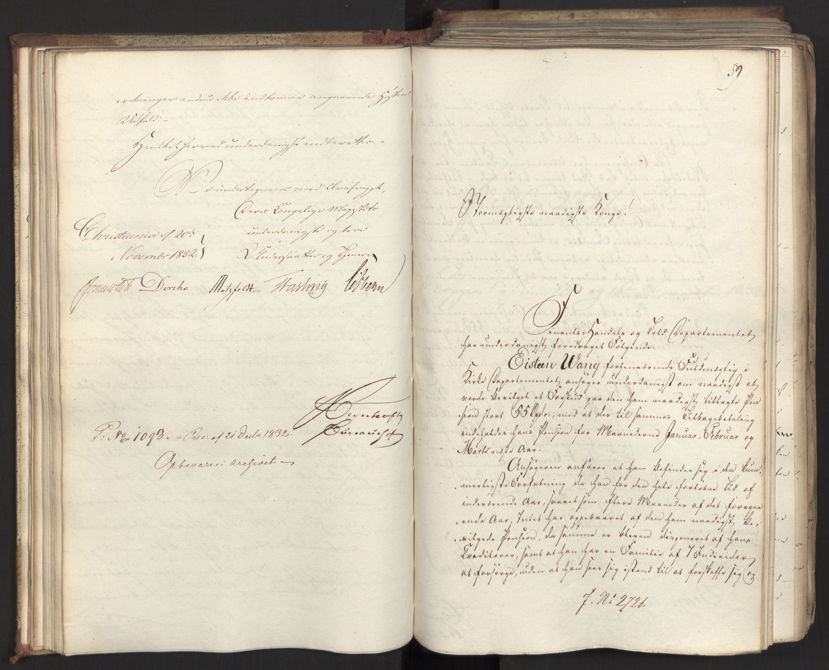 Statsrådsavdelingen i Stockholm, AV/RA-S-1003/D/Da/L0081: Regjeringsinnstillinger nr. 2700-2857, 1832, s. 70