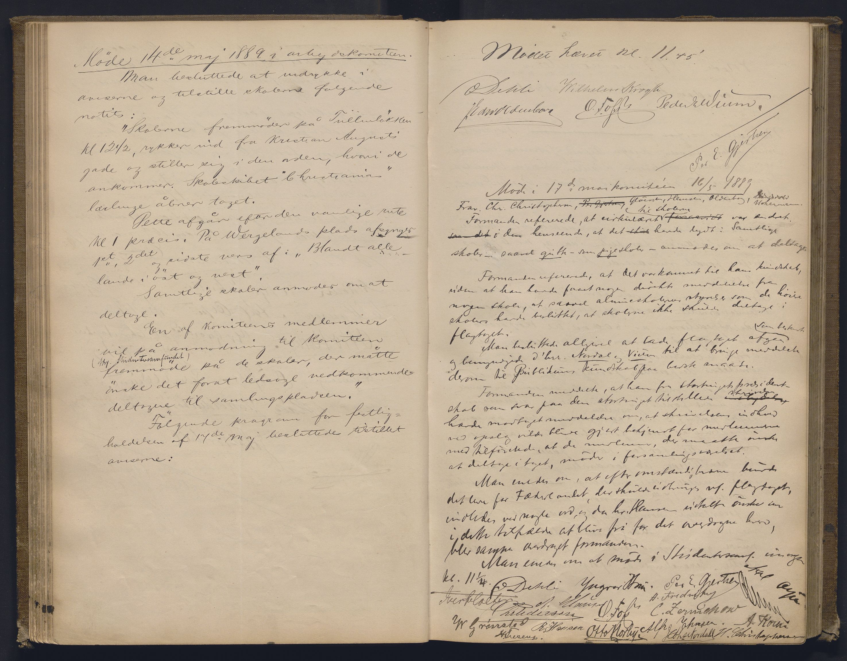 Kristiania 17. mai-komite, AV/SAO-PAO-0101/A/L0001: Forhandlingsprotokoll, 1881-1901