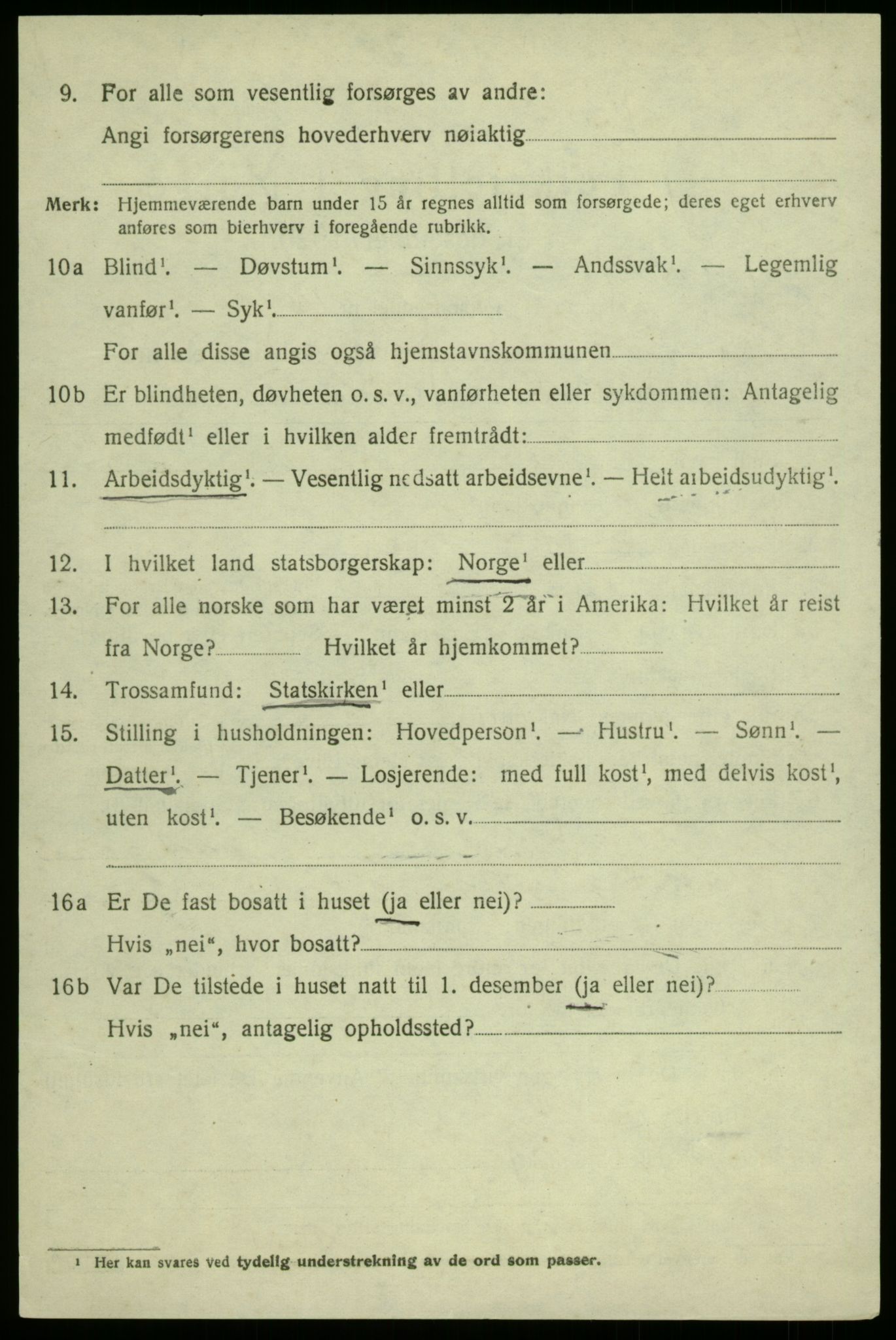 SAB, Folketelling 1920 for 1421 Aurland herred, 1920, s. 1919