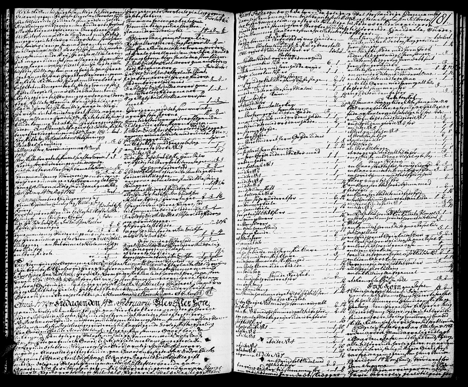Orkdal sorenskriveri, SAT/A-4169/1/3/3Aa/L0007: Skifteprotokoller, 1767-1782, s. 180b-181a