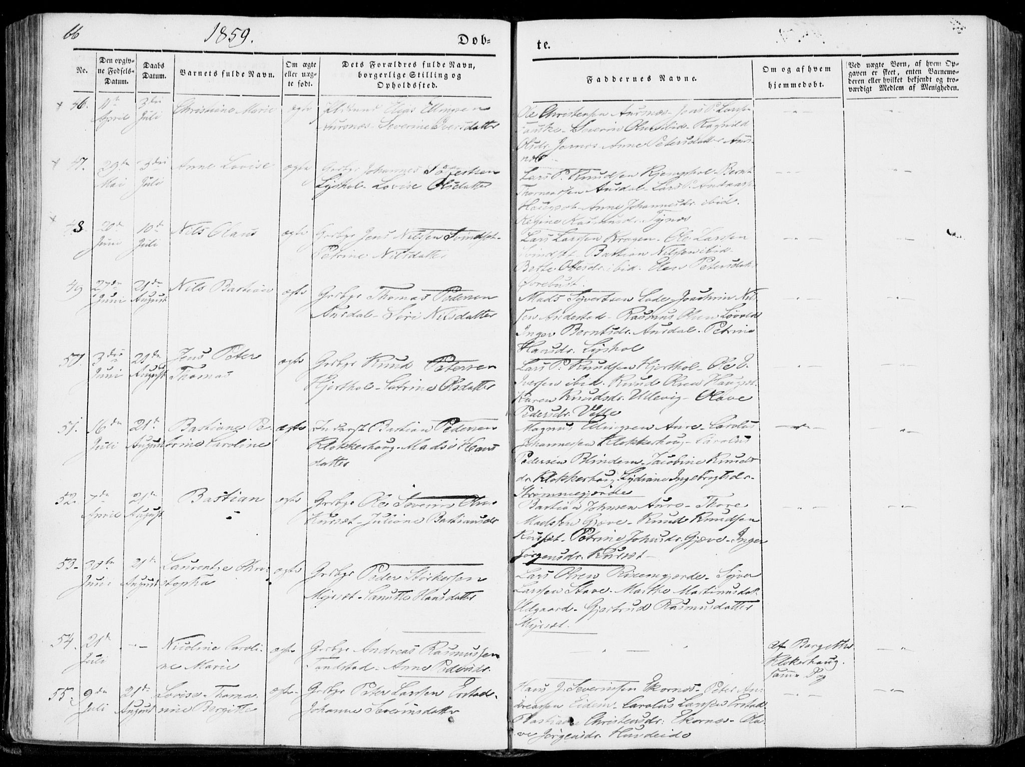 Ministerialprotokoller, klokkerbøker og fødselsregistre - Møre og Romsdal, AV/SAT-A-1454/522/L0313: Ministerialbok nr. 522A08, 1852-1862, s. 66