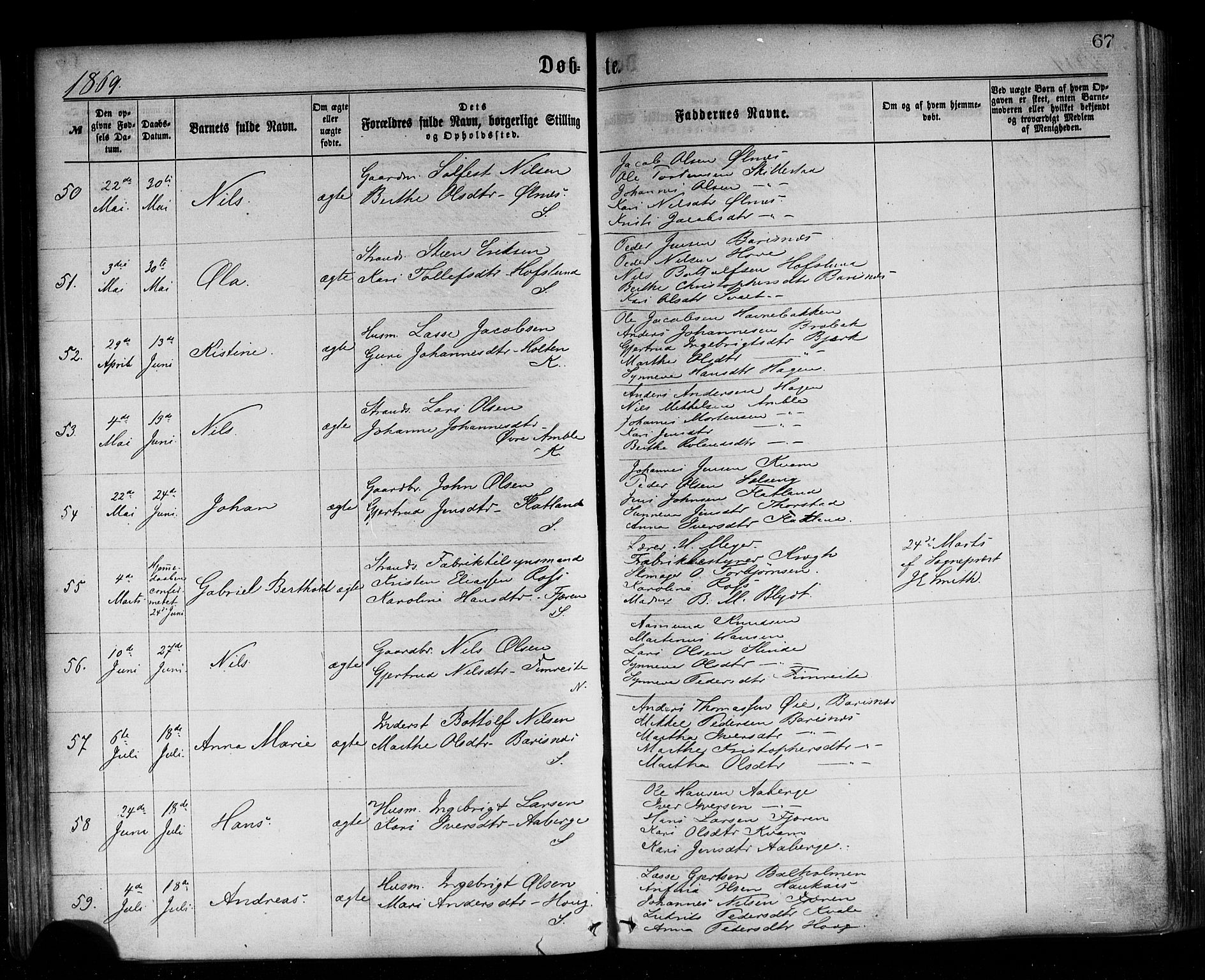 Sogndal sokneprestembete, AV/SAB-A-81301/H/Haa/Haaa/L0014: Ministerialbok nr. A 14, 1864-1877, s. 67