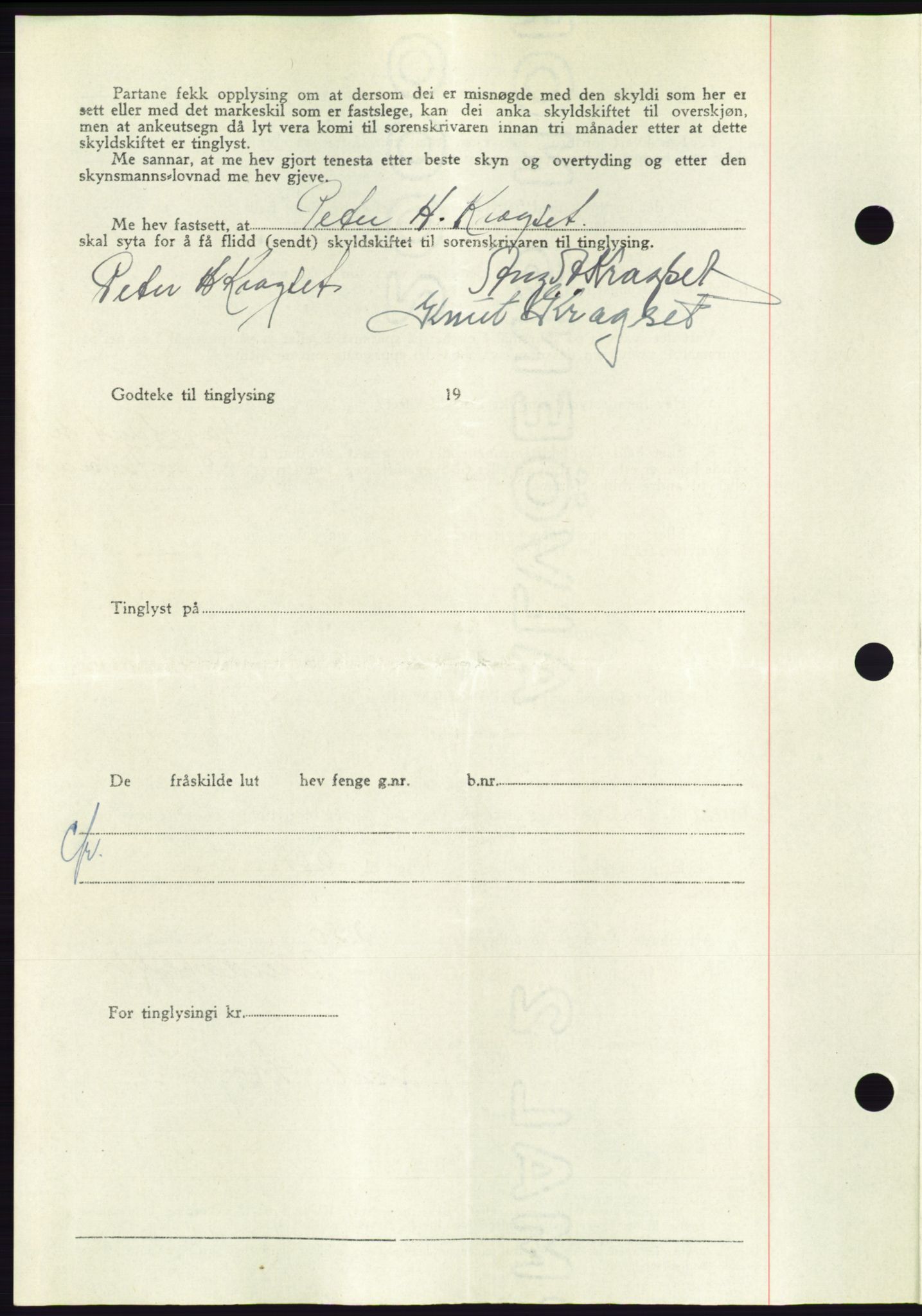 Søre Sunnmøre sorenskriveri, AV/SAT-A-4122/1/2/2C/L0084: Pantebok nr. 10A, 1949-1949, Dagboknr: 1238/1949