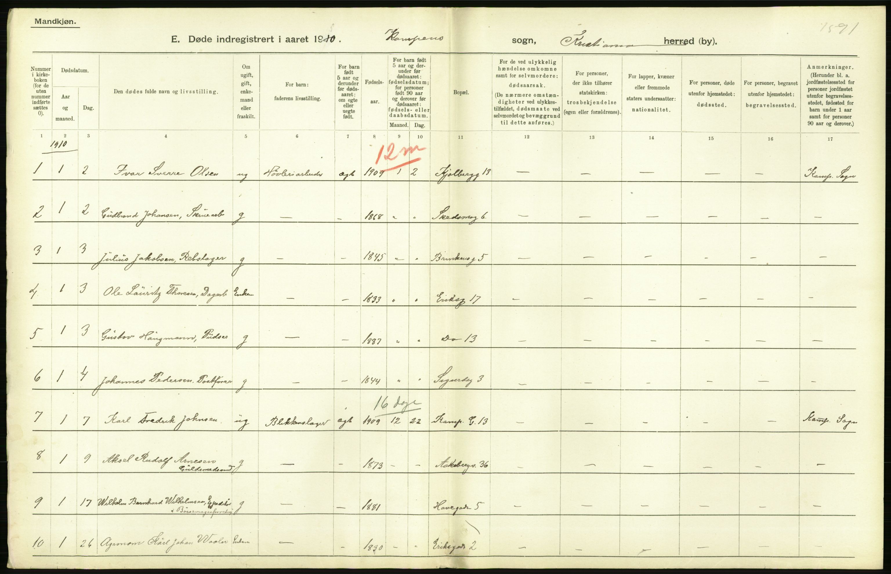 Statistisk sentralbyrå, Sosiodemografiske emner, Befolkning, RA/S-2228/D/Df/Dfa/Dfah/L0008: Kristiania: Døde, 1910, s. 640