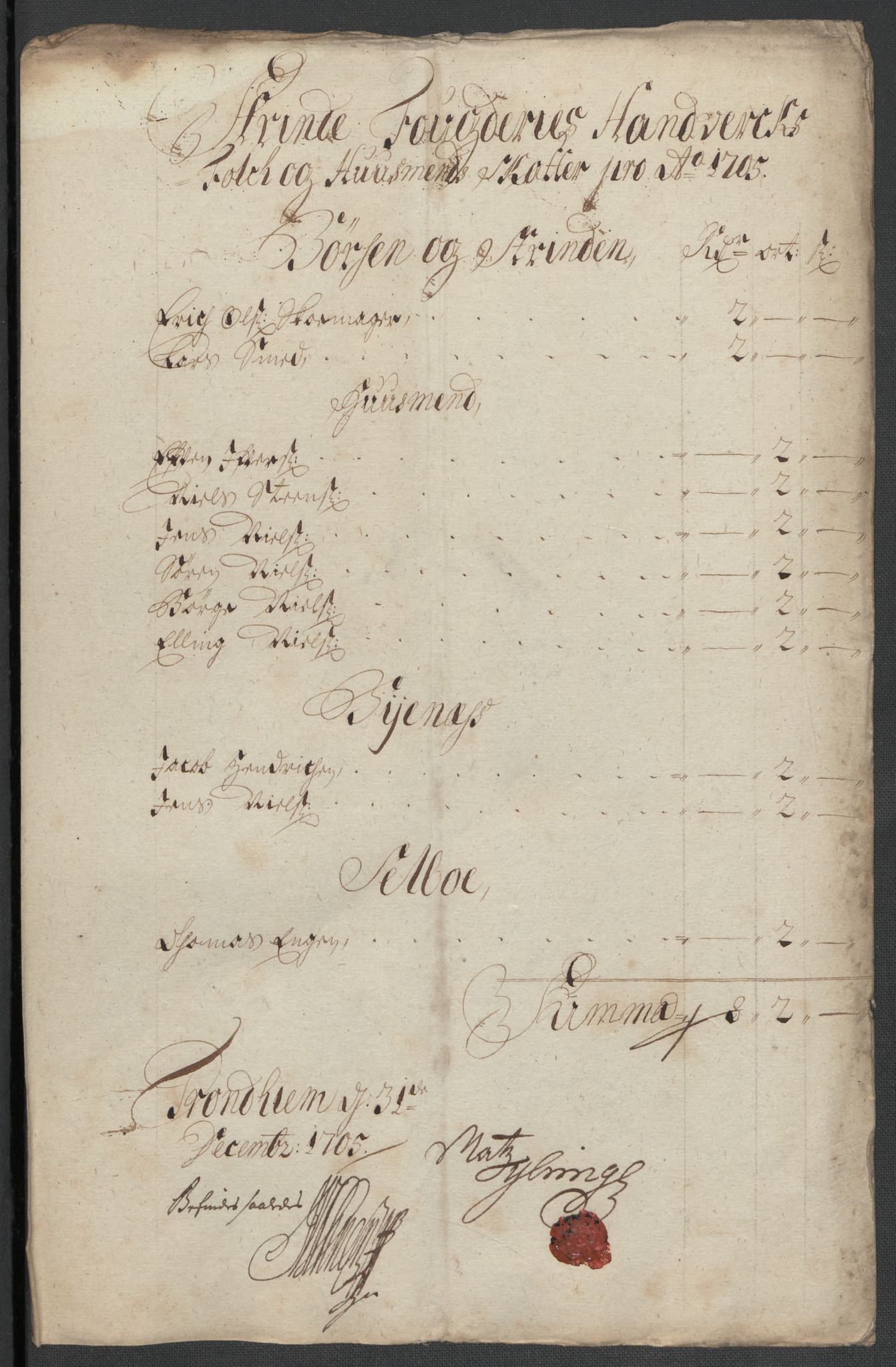 Rentekammeret inntil 1814, Reviderte regnskaper, Fogderegnskap, RA/EA-4092/R61/L4109: Fogderegnskap Strinda og Selbu, 1704-1706, s. 391