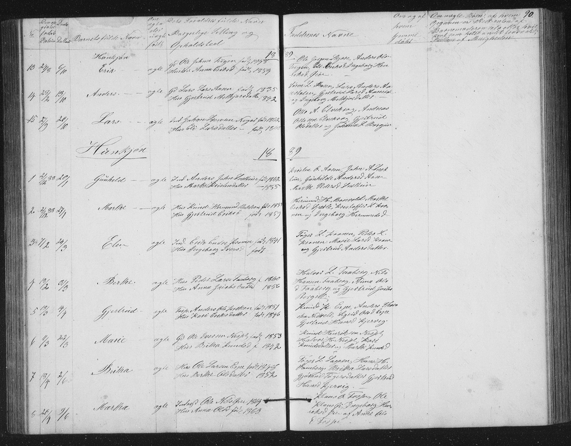Jostedal sokneprestembete, AV/SAB-A-80601/H/Hab/Haba/L0001: Klokkerbok nr. A 1, 1861-1906, s. 90