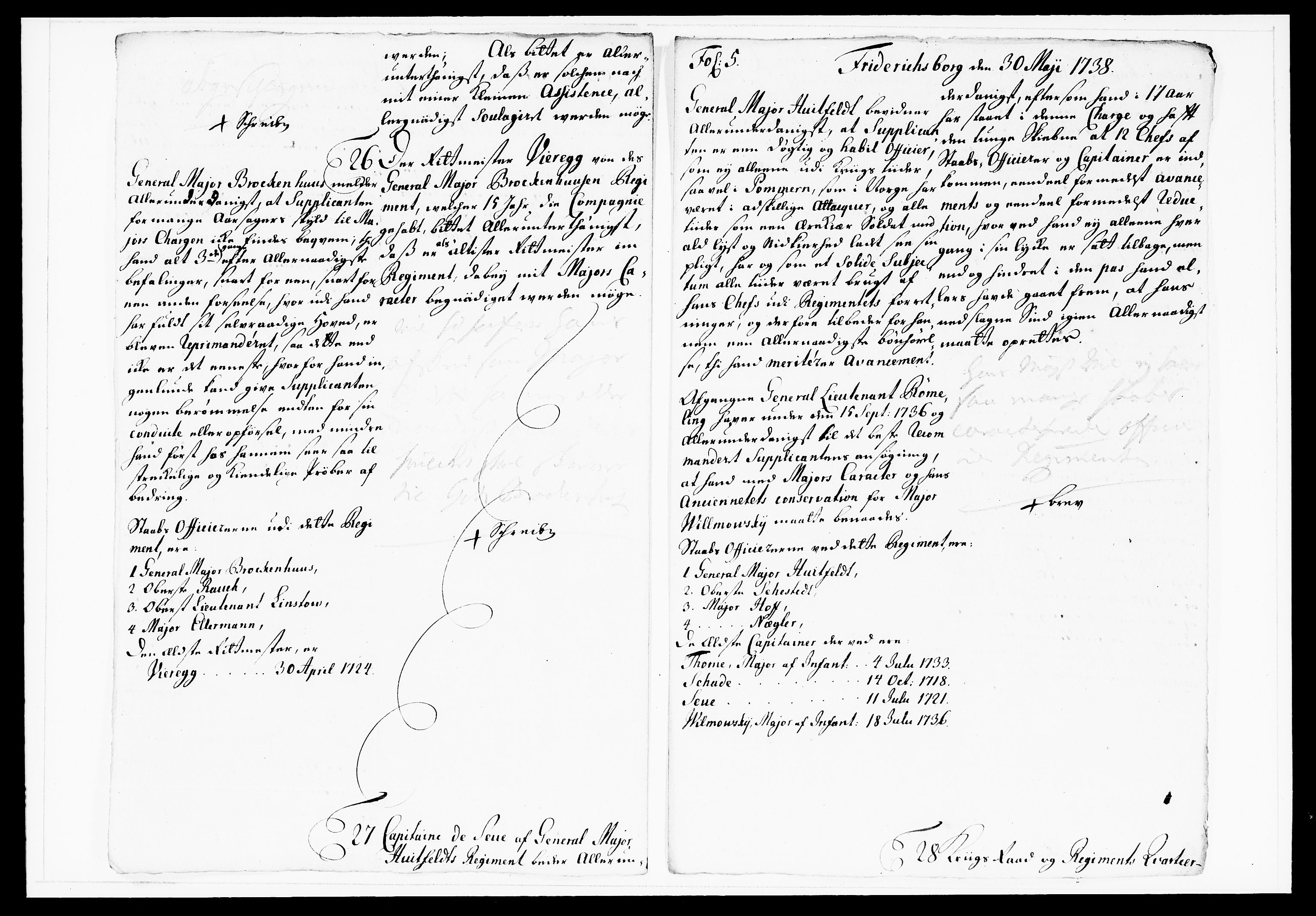 Krigskollegiet, Krigskancelliet, DRA/A-0006/-/1143-1150: Refererede sager, 1738, s. 249