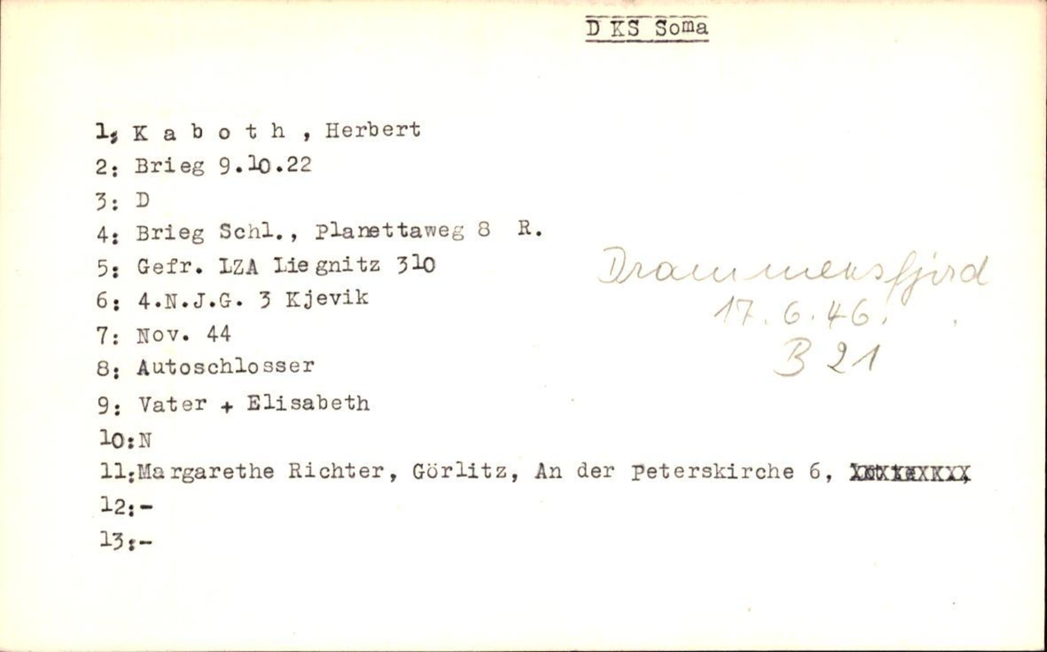Hjemsendte tyskere , RA/RAFA-6487/D/Db/L0014: Hofmeister-Kaften, 1945-1947, s. 1177