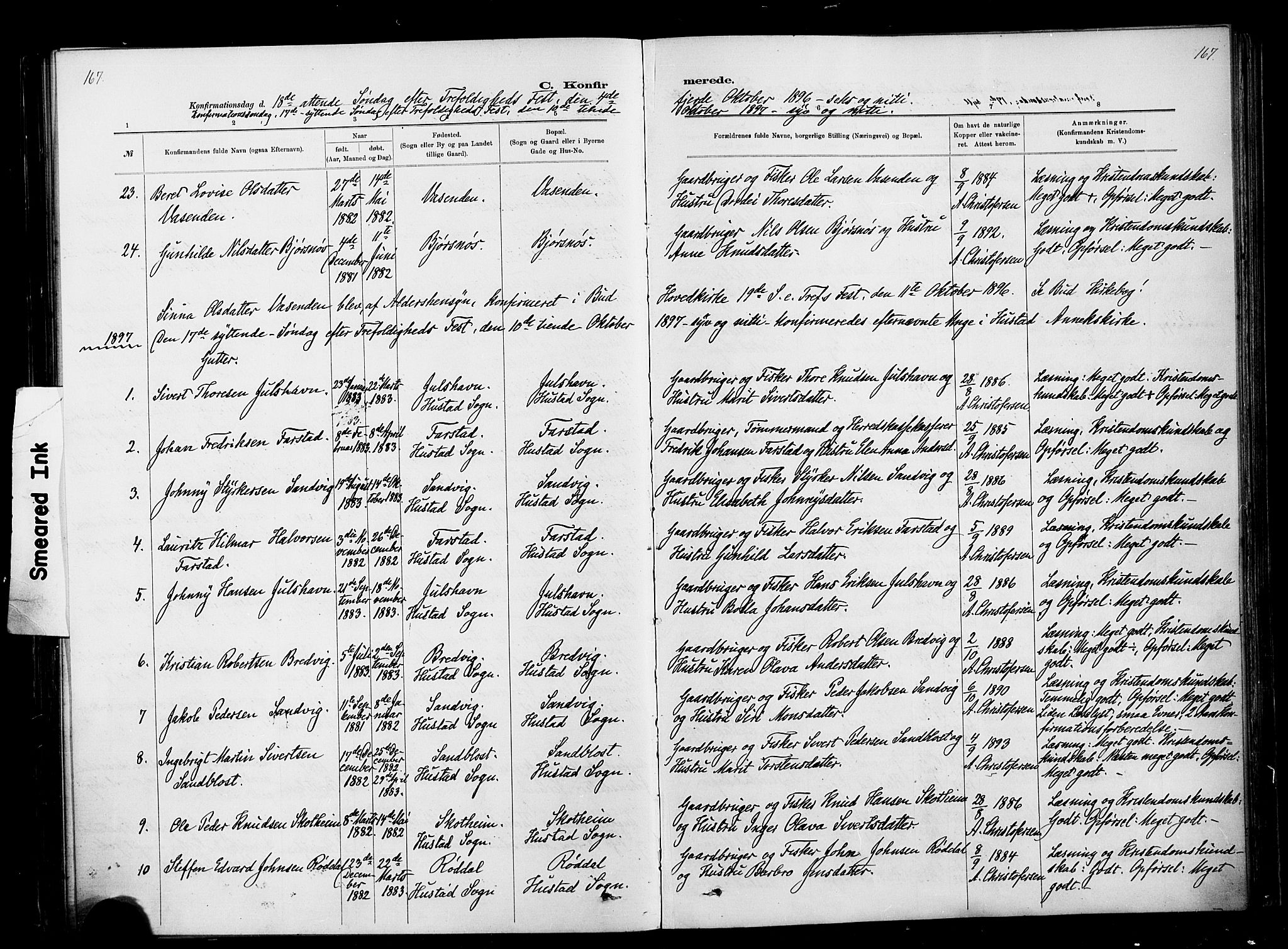 Ministerialprotokoller, klokkerbøker og fødselsregistre - Møre og Romsdal, AV/SAT-A-1454/567/L0778: Ministerialbok nr. 567A01, 1881-1903, s. 167