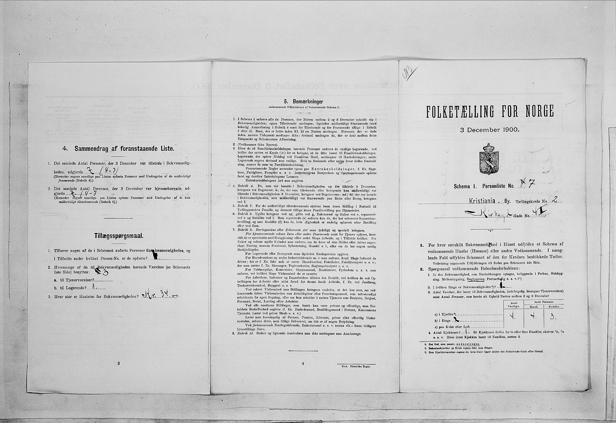 SAO, Folketelling 1900 for 0301 Kristiania kjøpstad, 1900, s. 45646