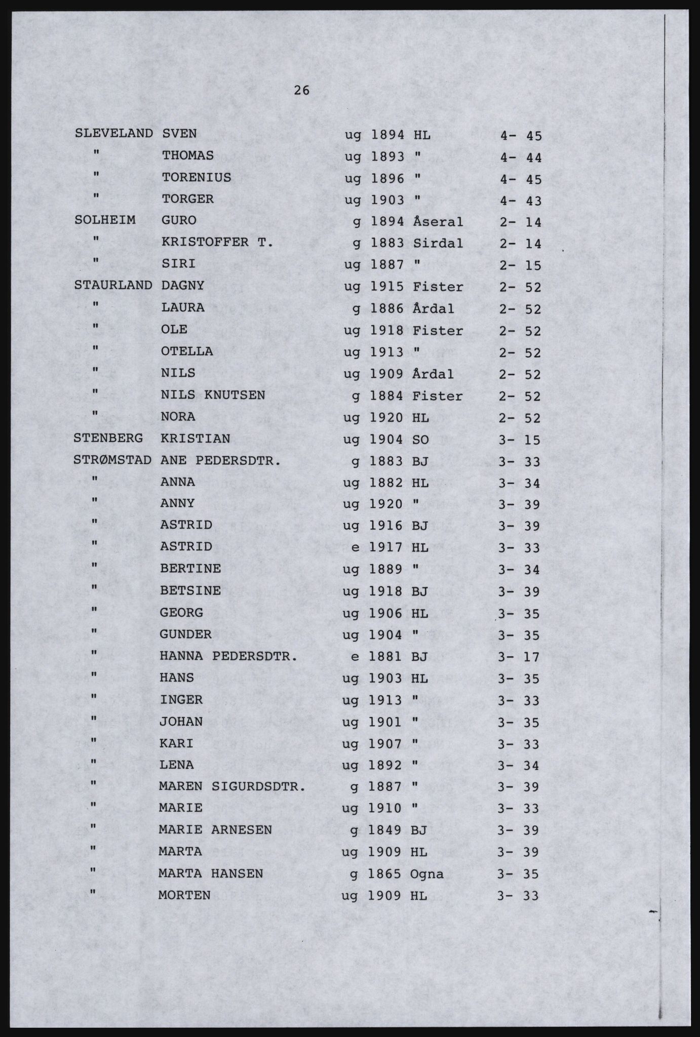 SAST, Avskrift av folketellingen 1920 for Dalane, 1920, s. 346