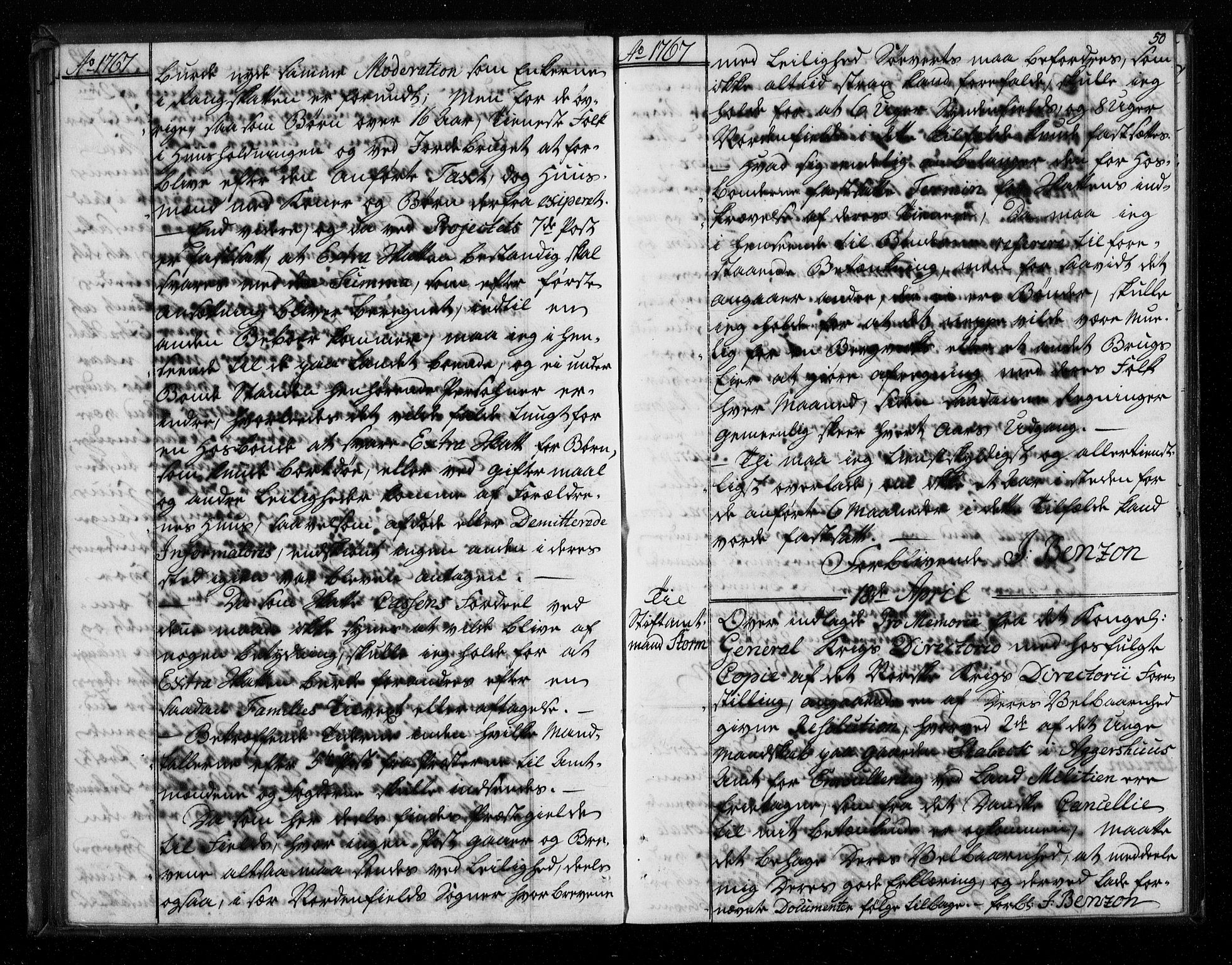 Stattholderembetet 1572-1771, AV/RA-EA-2870/Bf/L0006: Stattholderprotokoll (allmenn kopibok), 1767-1768, s. 49b-50a