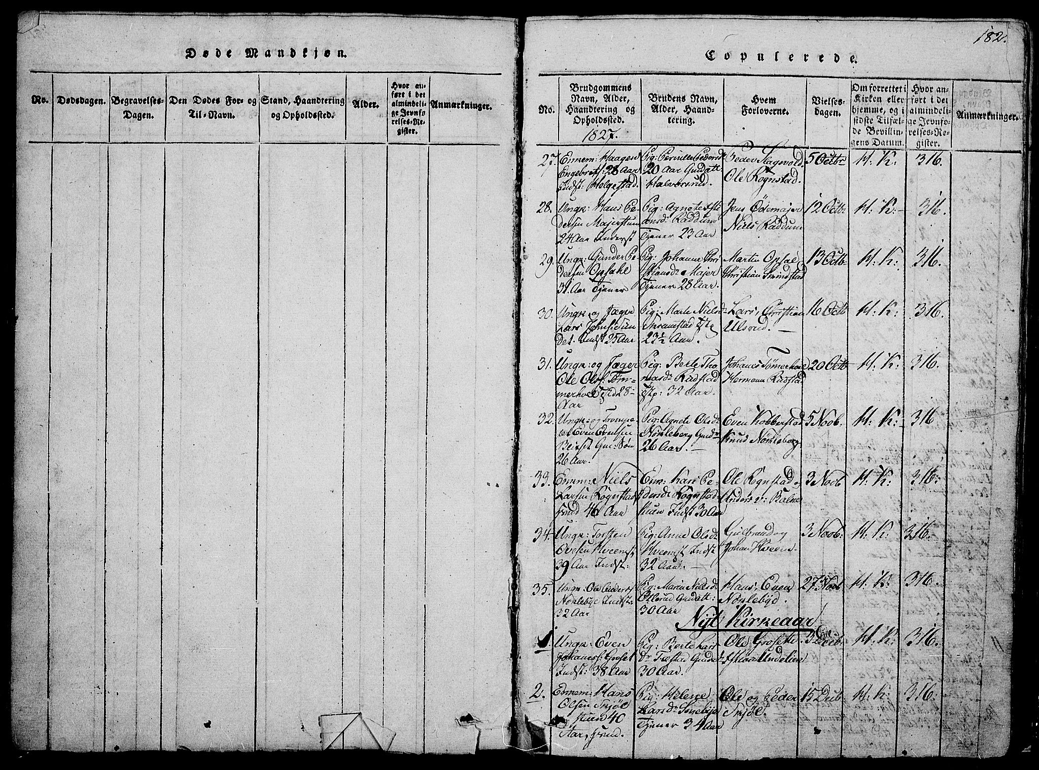 Østre Toten prestekontor, AV/SAH-PREST-104/H/Ha/Hab/L0001: Klokkerbok nr. 1, 1827-1839, s. 182
