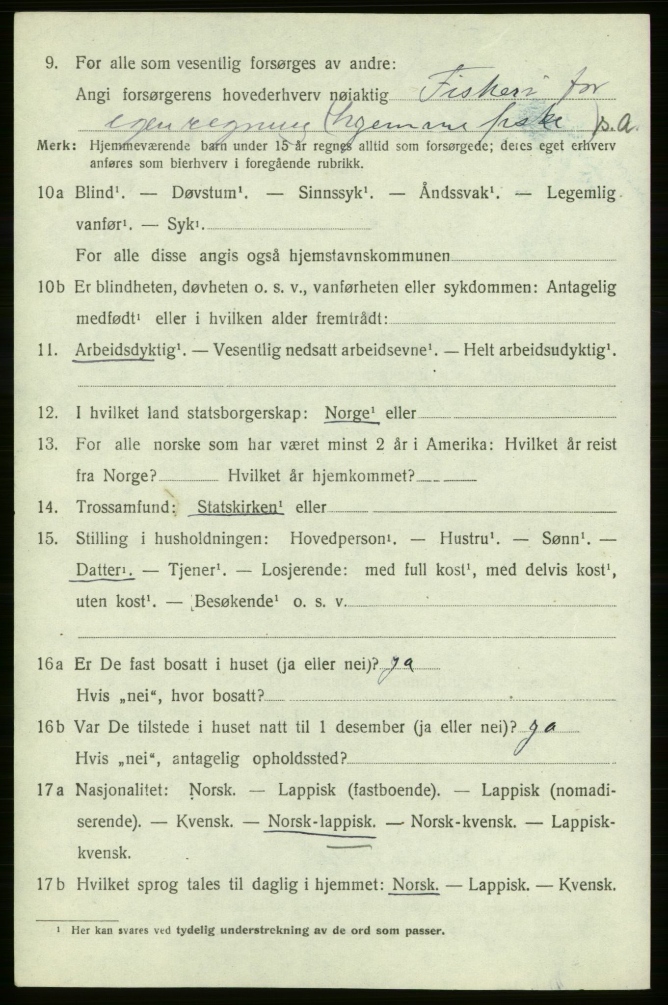 SATØ, Folketelling 1920 for 2017 Kvalsund herred, 1920, s. 499