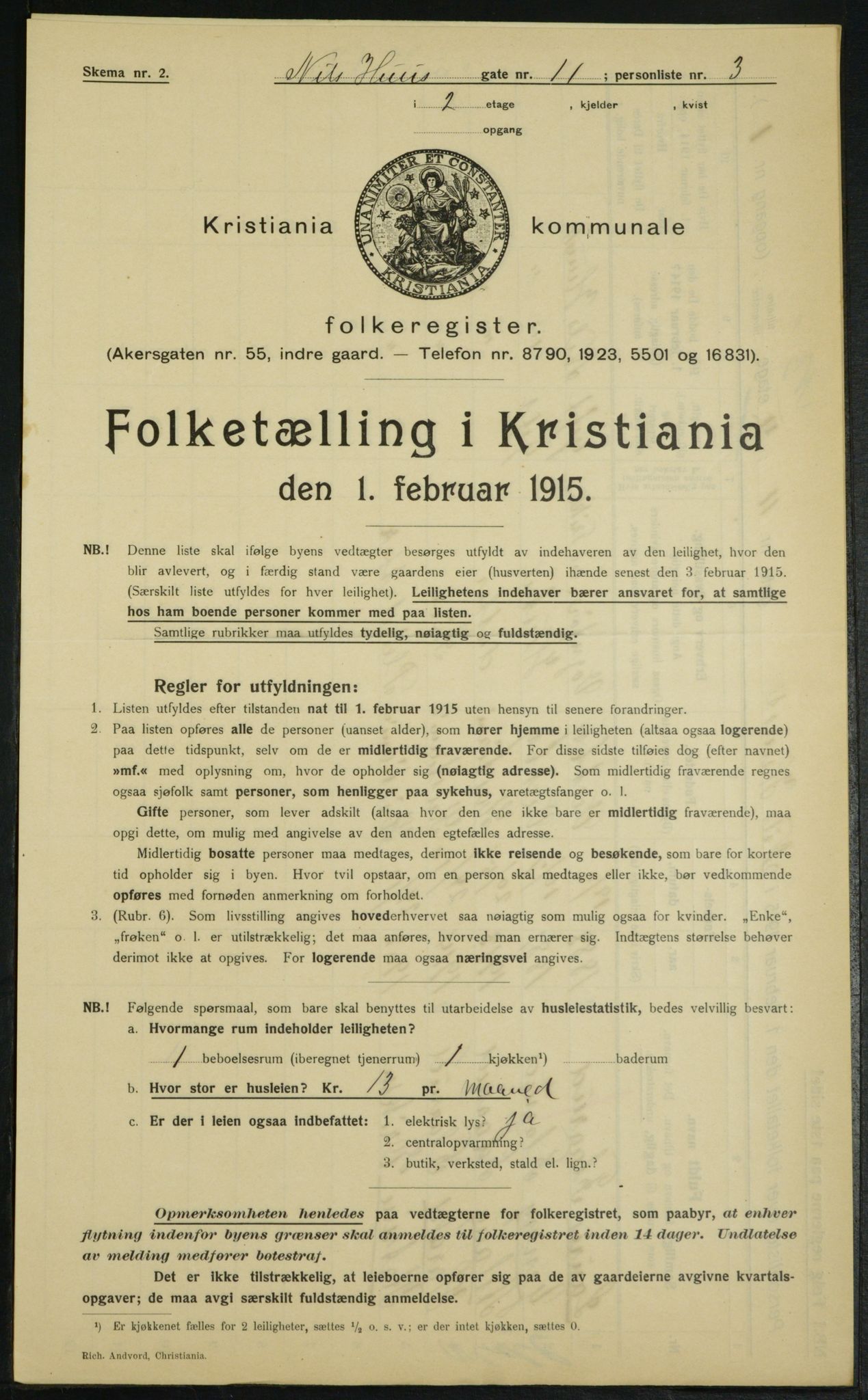OBA, Kommunal folketelling 1.2.1915 for Kristiania, 1915, s. 70398