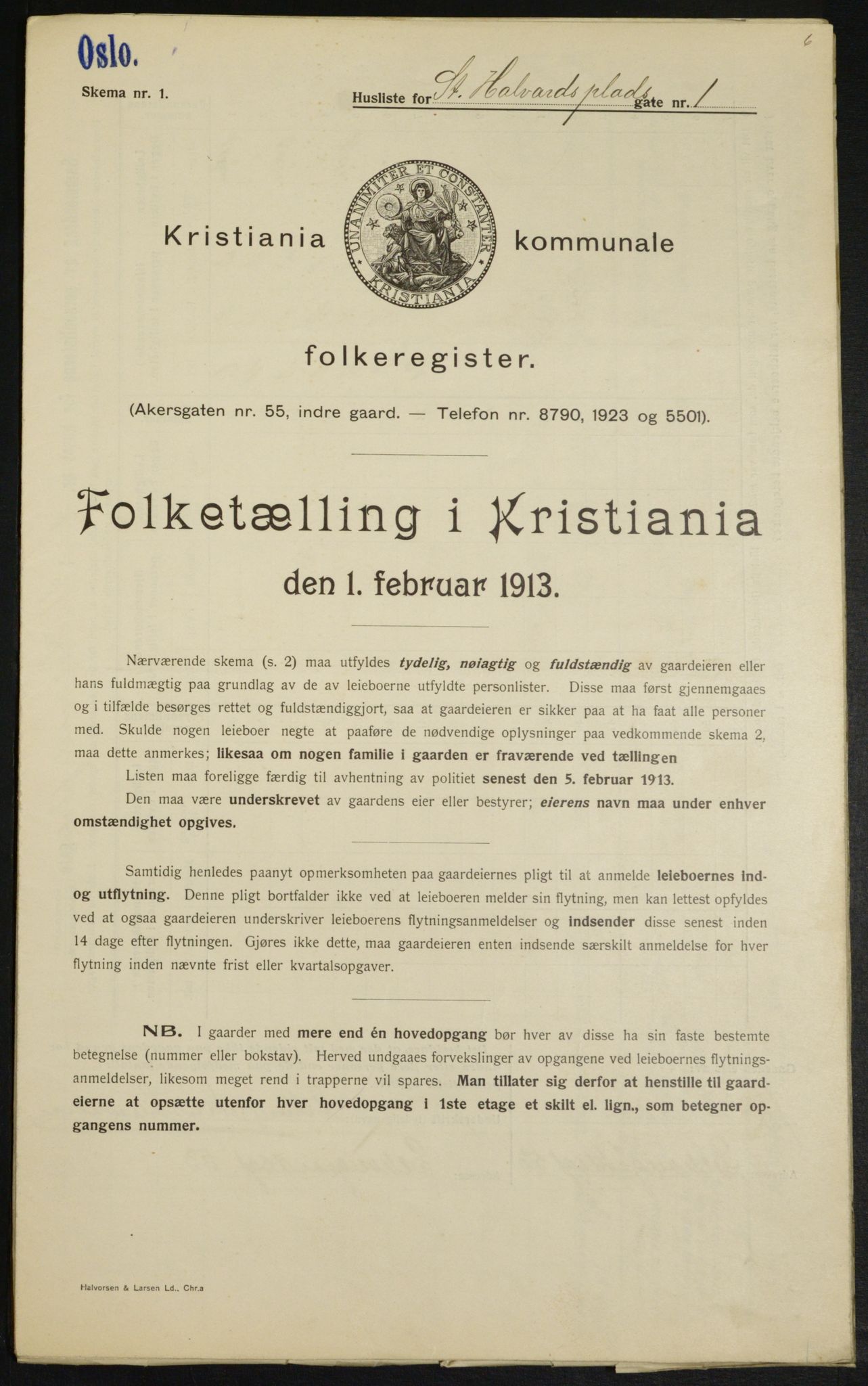 OBA, Kommunal folketelling 1.2.1913 for Kristiania, 1913, s. 87898