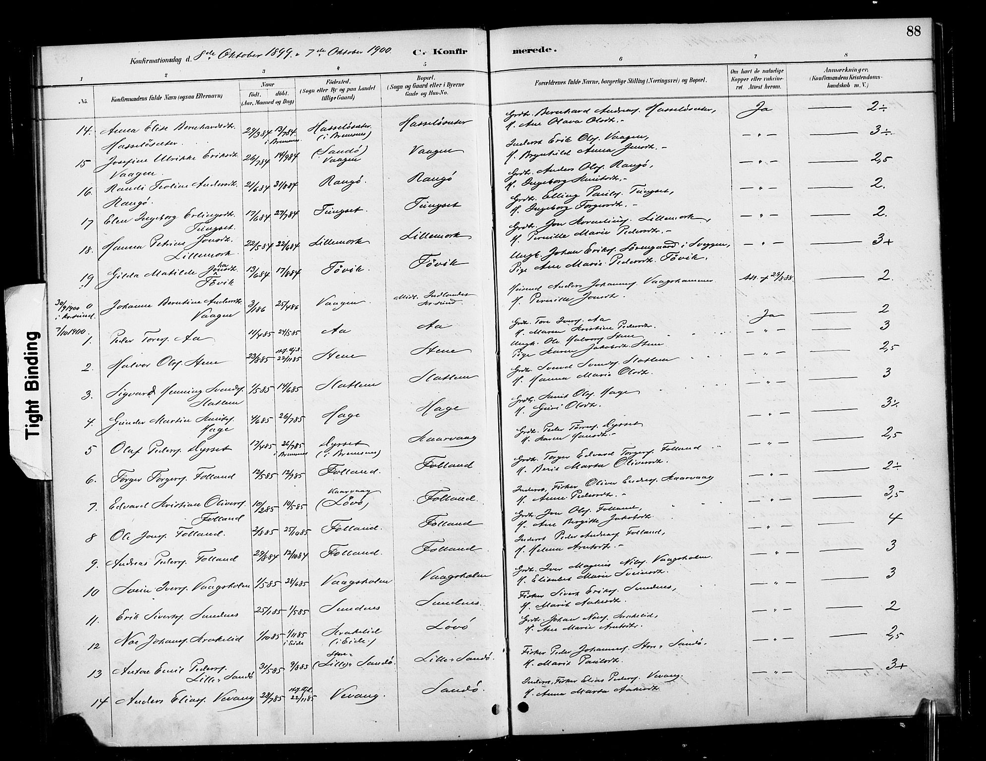 Ministerialprotokoller, klokkerbøker og fødselsregistre - Møre og Romsdal, AV/SAT-A-1454/570/L0832: Ministerialbok nr. 570A06, 1885-1900, s. 88