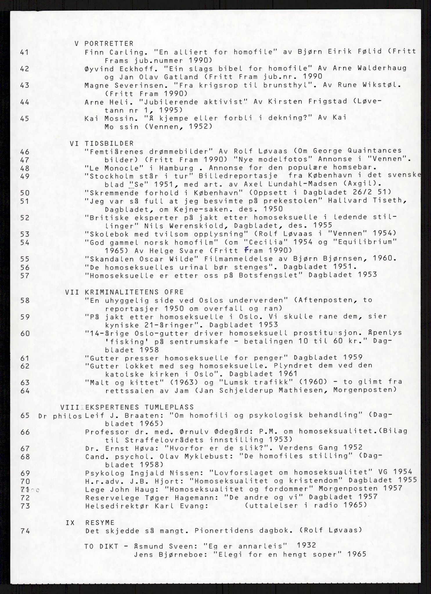 Det Norske Forbundet av 1948/Landsforeningen for Lesbisk og Homofil Frigjøring, AV/RA-PA-1216/A/Ag/L0002: "Vi løsnet et skred", 1959-1995, s. 14