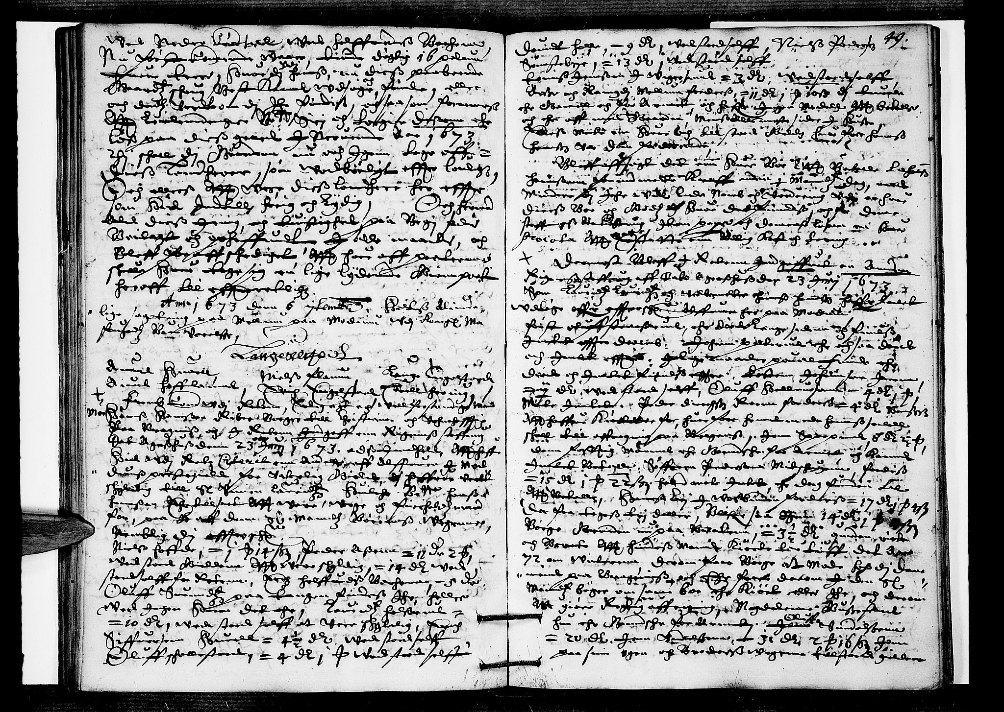 Eiker, Modum og Sigdal sorenskriveri, SAKO/A-123/F/Fa/Faa/L0038: Tingbok, 1673, s. 49