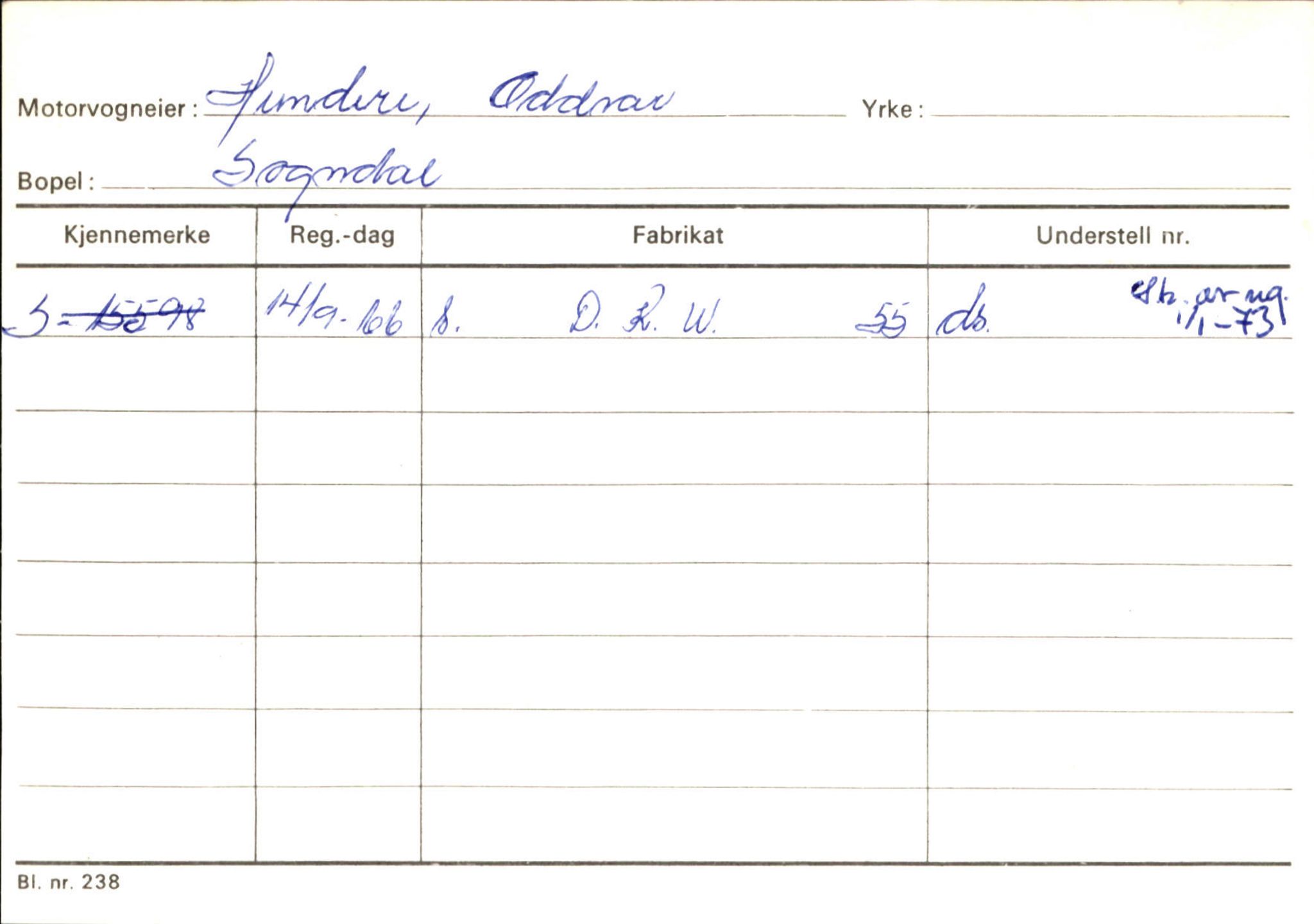 Statens vegvesen, Sogn og Fjordane vegkontor, AV/SAB-A-5301/4/F/L0124: Eigarregister Sogndal A-U, 1945-1975, s. 1091