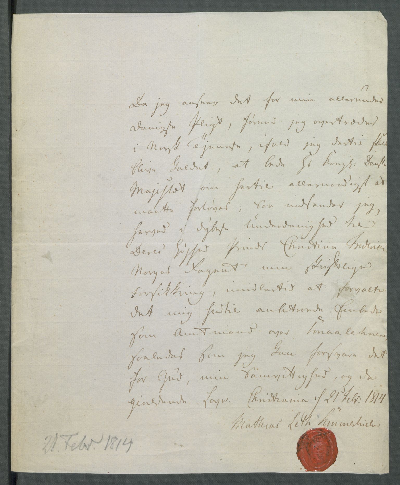 Forskjellige samlinger, Historisk-kronologisk samling, RA/EA-4029/G/Ga/L0009A: Historisk-kronologisk samling. Dokumenter fra januar og ut september 1814. , 1814, s. 8