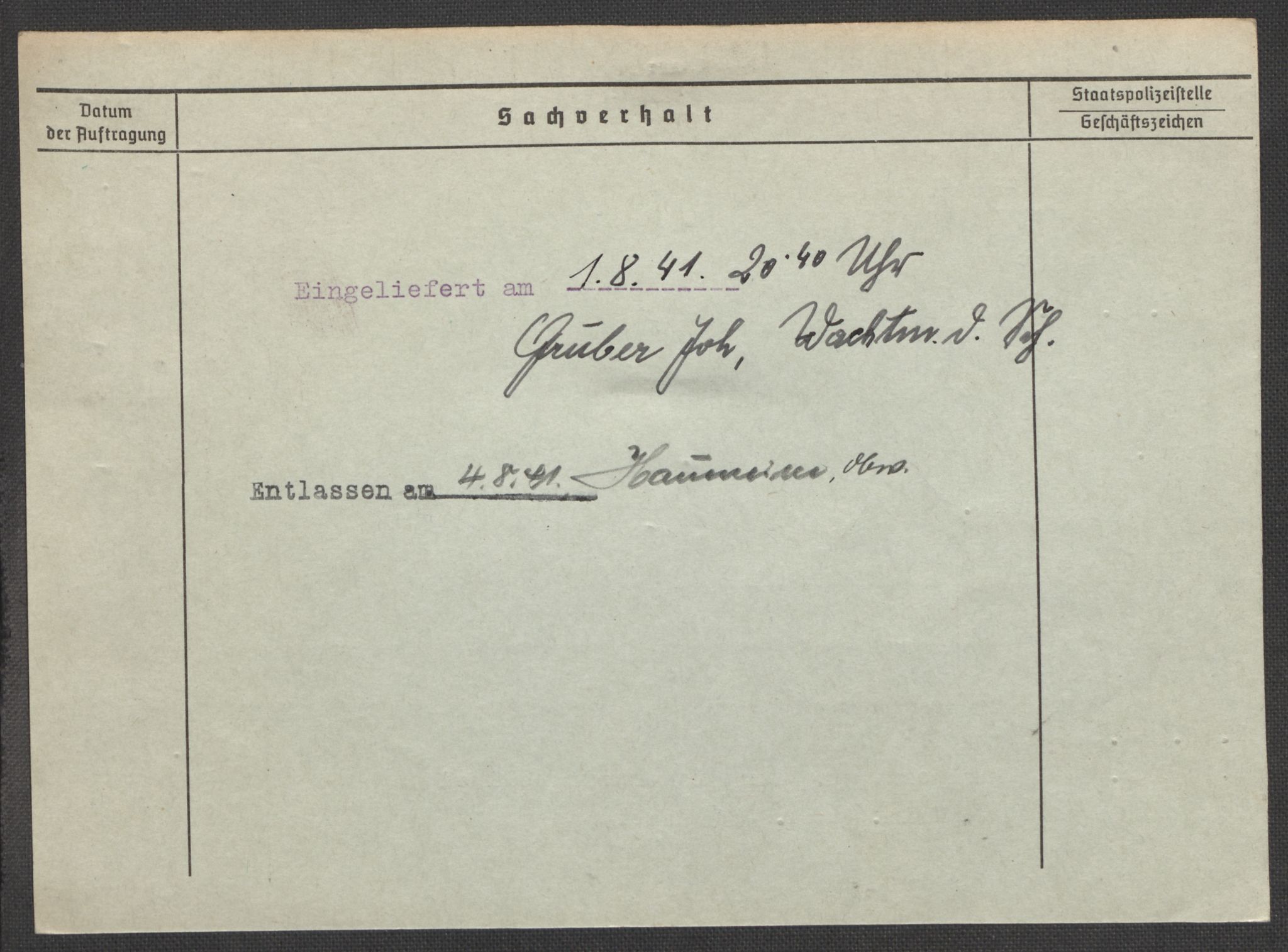 Befehlshaber der Sicherheitspolizei und des SD, RA/RAFA-5969/E/Ea/Eaa/L0002: Register over norske fanger i Møllergata 19: Bj-Eng, 1940-1945, s. 1052