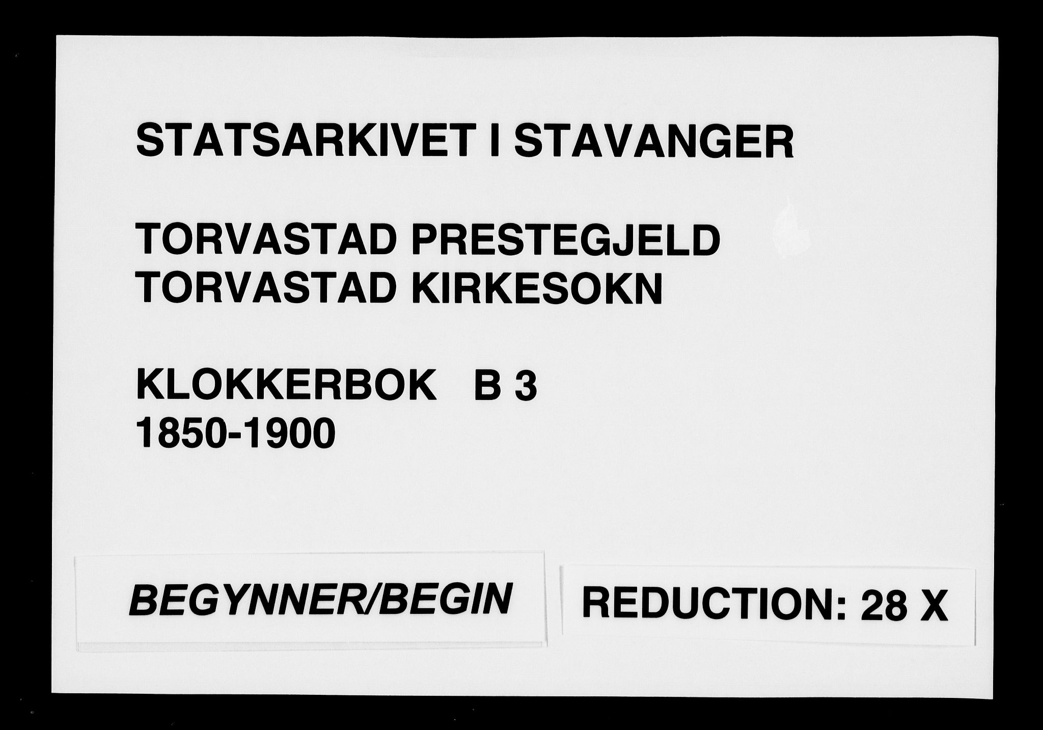 Torvastad sokneprestkontor, SAST/A -101857/H/Ha/Hab/L0003: Klokkerbok nr. B 3, 1850-1900