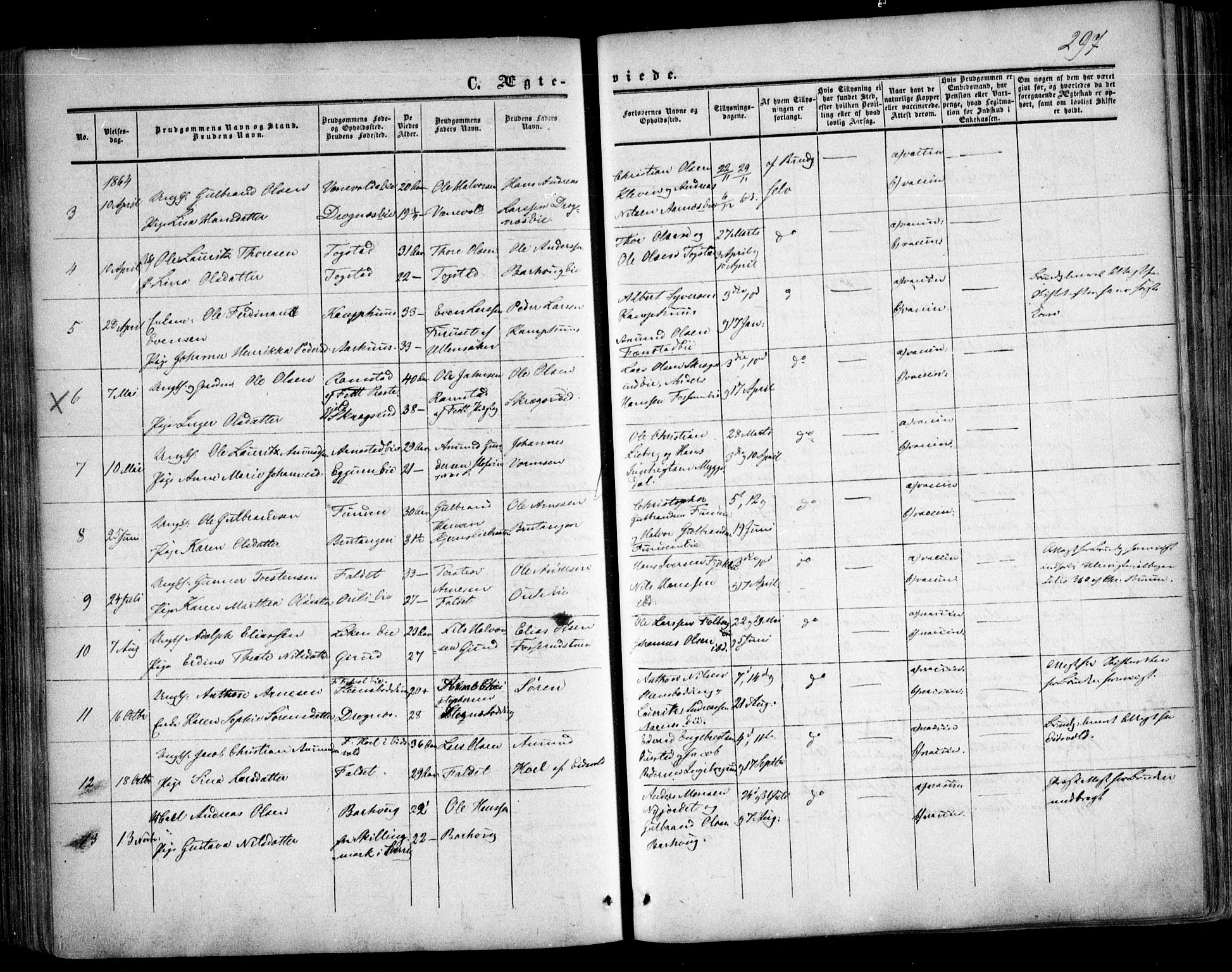 Nes prestekontor Kirkebøker, AV/SAO-A-10410/F/Fa/L0008: Ministerialbok nr. I 8, 1859-1874, s. 297