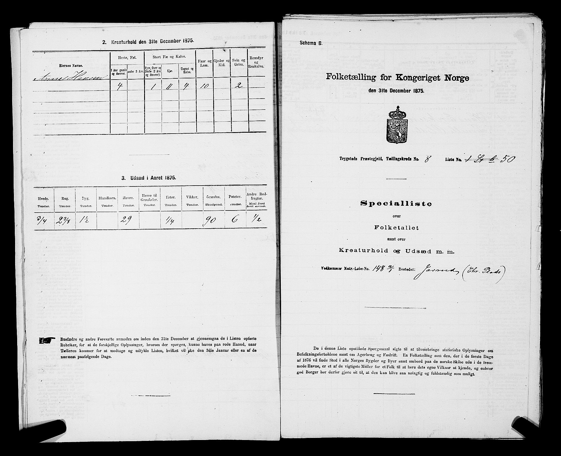 RA, Folketelling 1875 for 0122P Trøgstad prestegjeld, 1875, s. 858