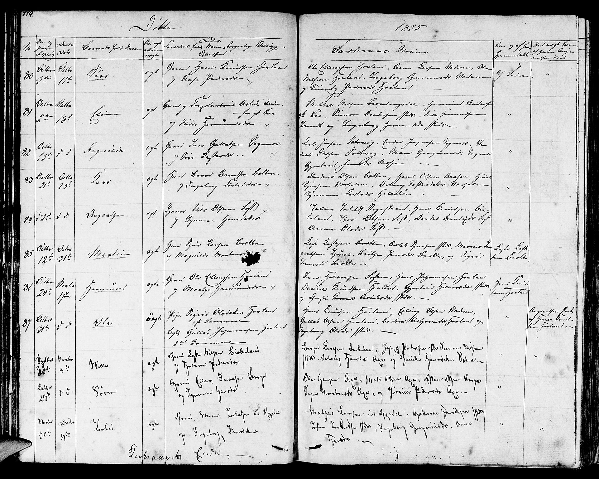 Lavik sokneprestembete, SAB/A-80901: Ministerialbok nr. A 2I, 1821-1842, s. 114