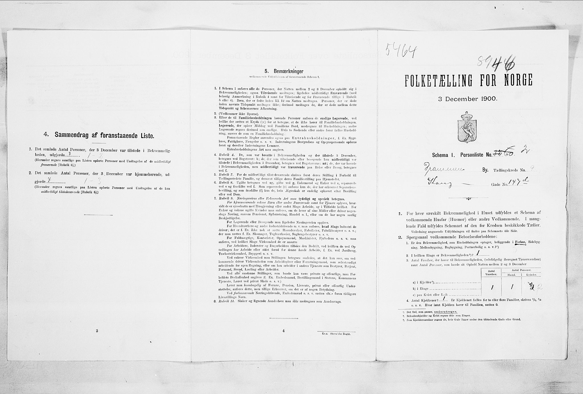 RA, Folketelling 1900 for 0602 Drammen kjøpstad, 1900, s. 13314