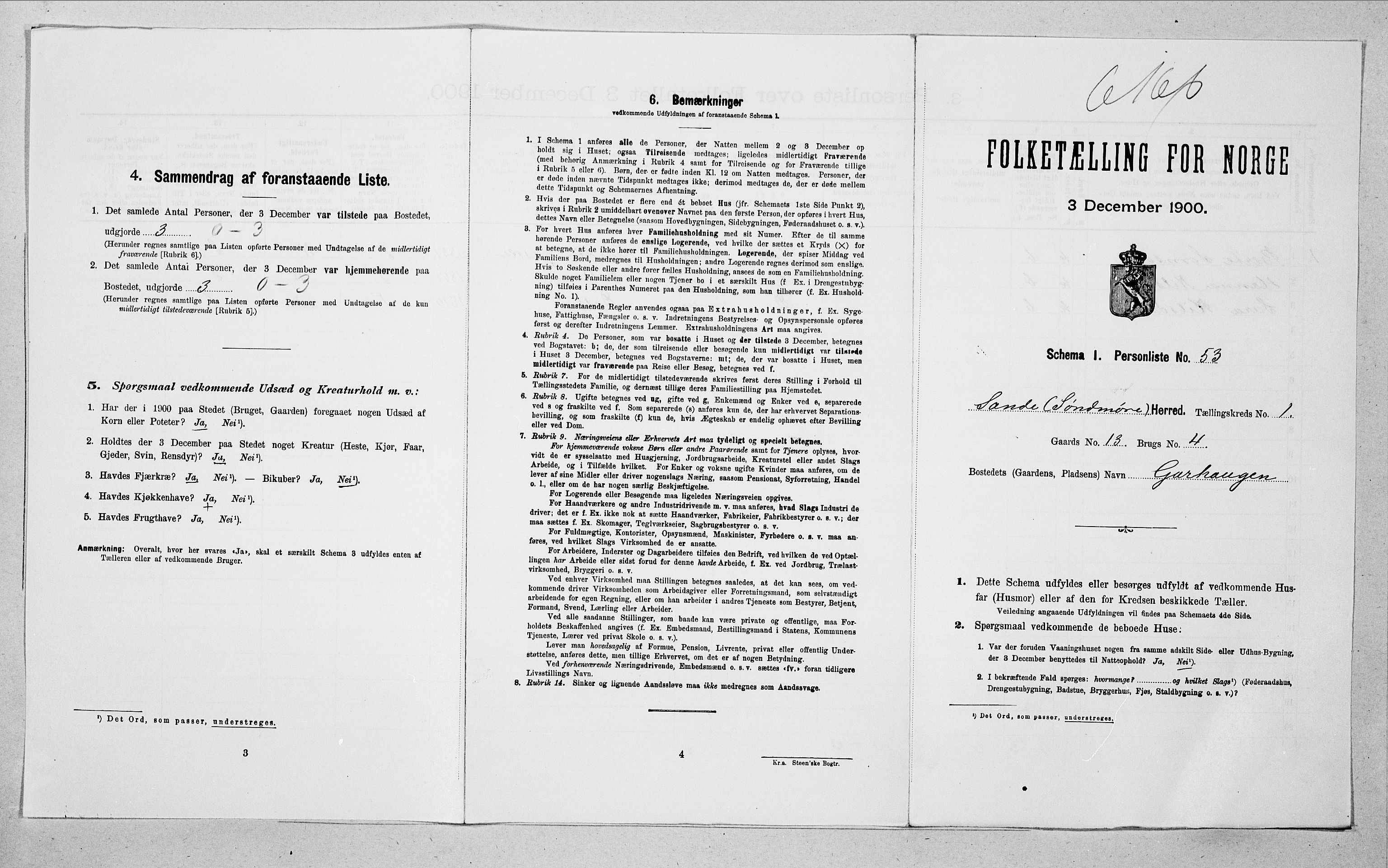 SAT, Folketelling 1900 for 1514 Sande herred, 1900, s. 164