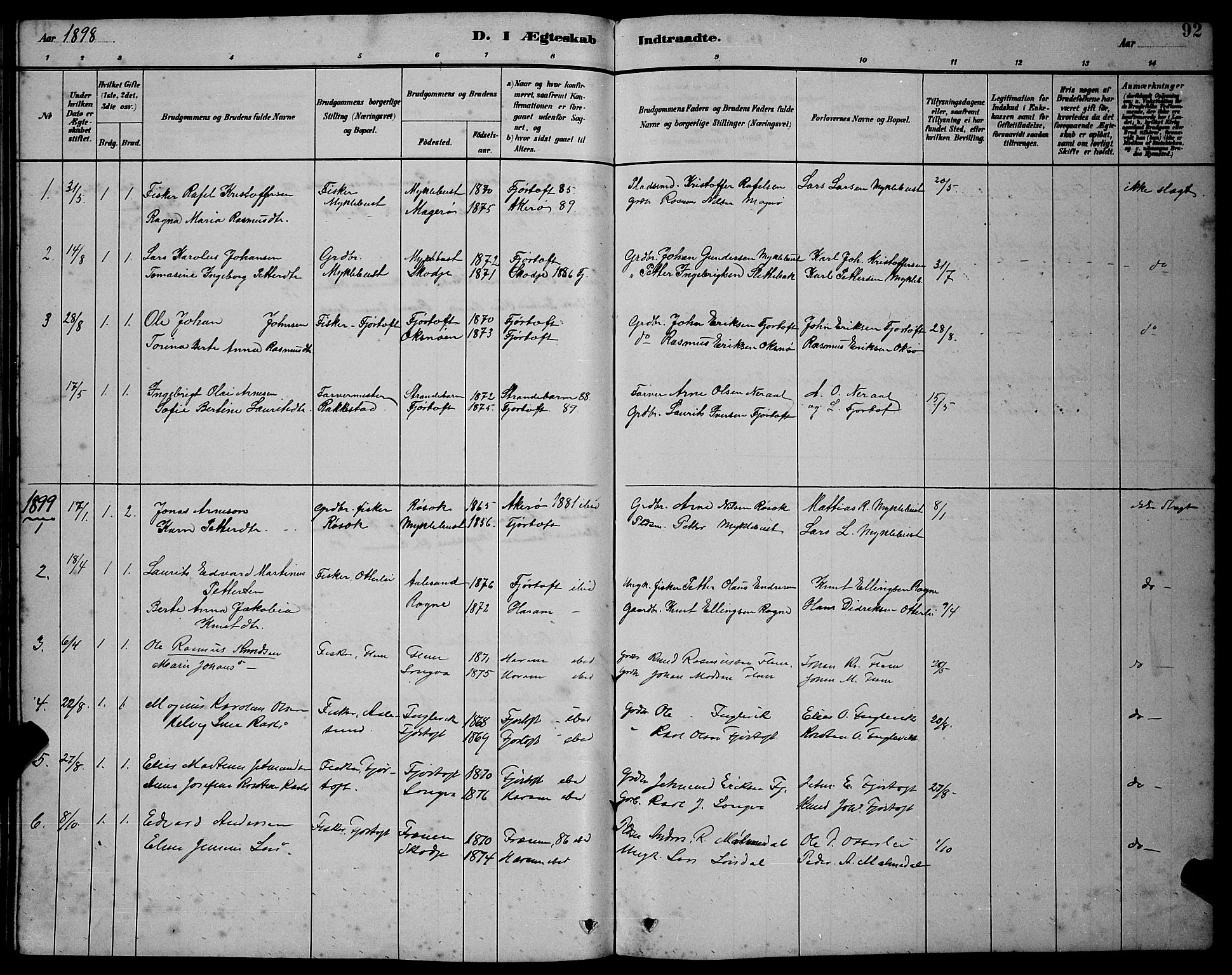 Ministerialprotokoller, klokkerbøker og fødselsregistre - Møre og Romsdal, AV/SAT-A-1454/538/L0523: Klokkerbok nr. 538C01, 1881-1900, s. 92