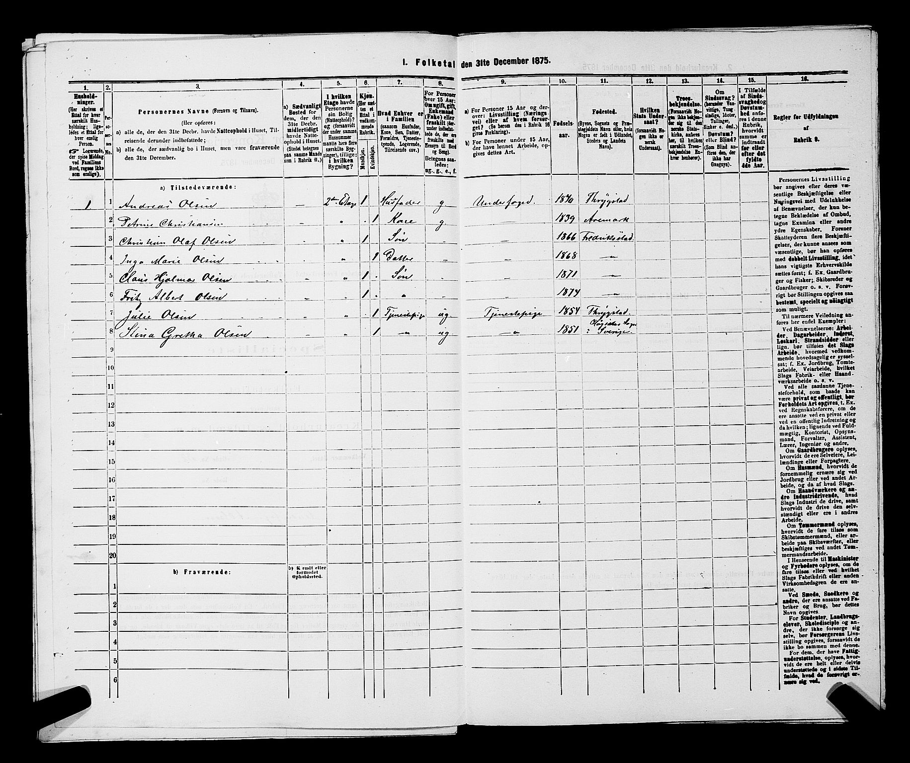 RA, Folketelling 1875 for 0103B Fredrikstad prestegjeld, Fredrikstad kjøpstad, 1875, s. 492