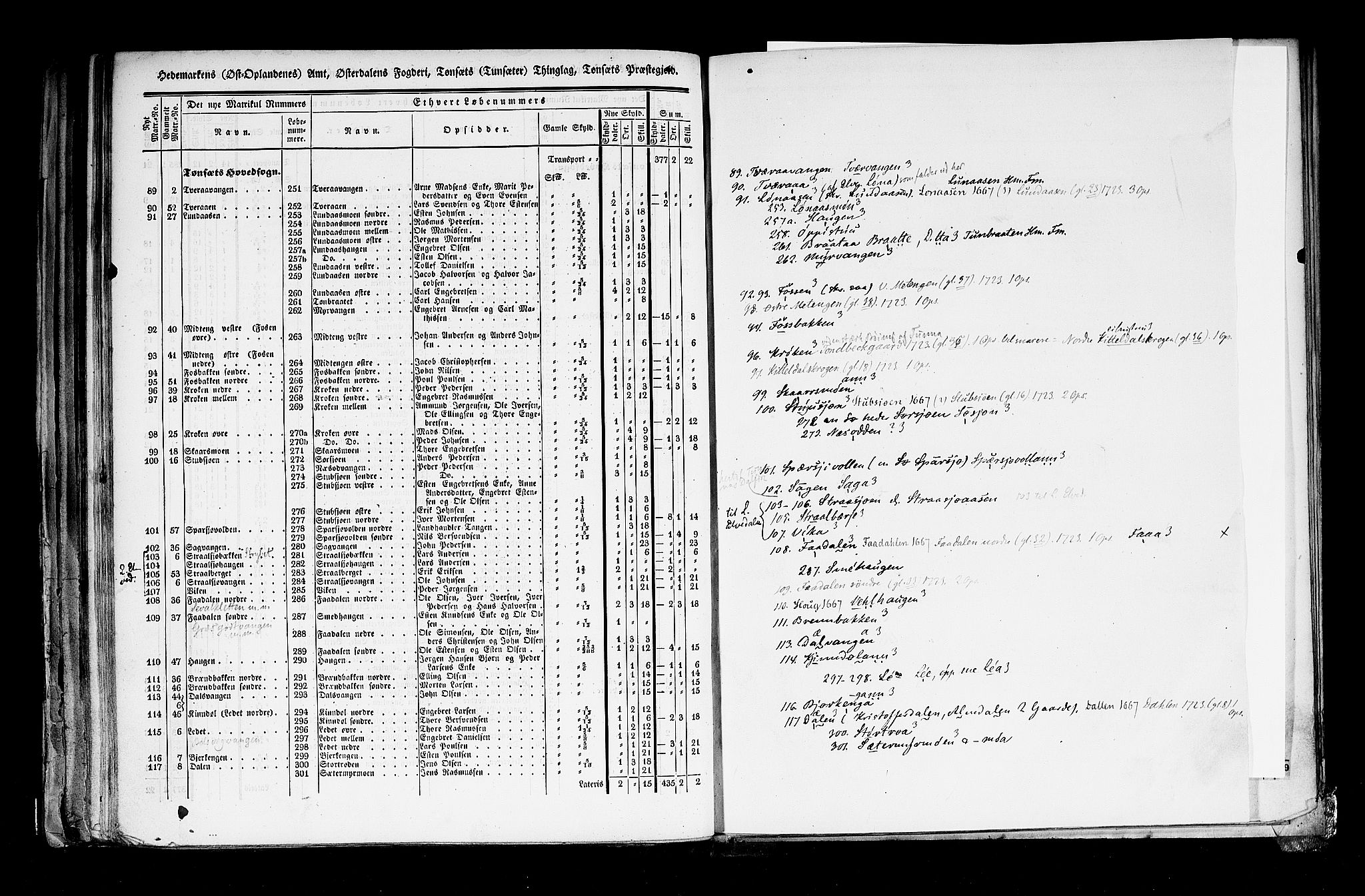 Rygh, AV/RA-PA-0034/F/Fb/L0003: Matrikkelen for 1838 - Hedemarken amt (Hedmark fylke), 1838