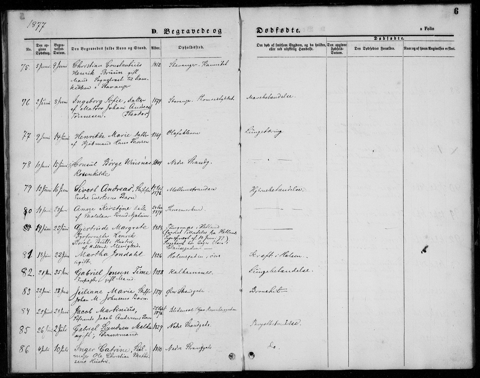 Domkirken sokneprestkontor, SAST/A-101812/001/30/30BA/L0024: Ministerialbok nr. A 23, 1877-1877, s. 6
